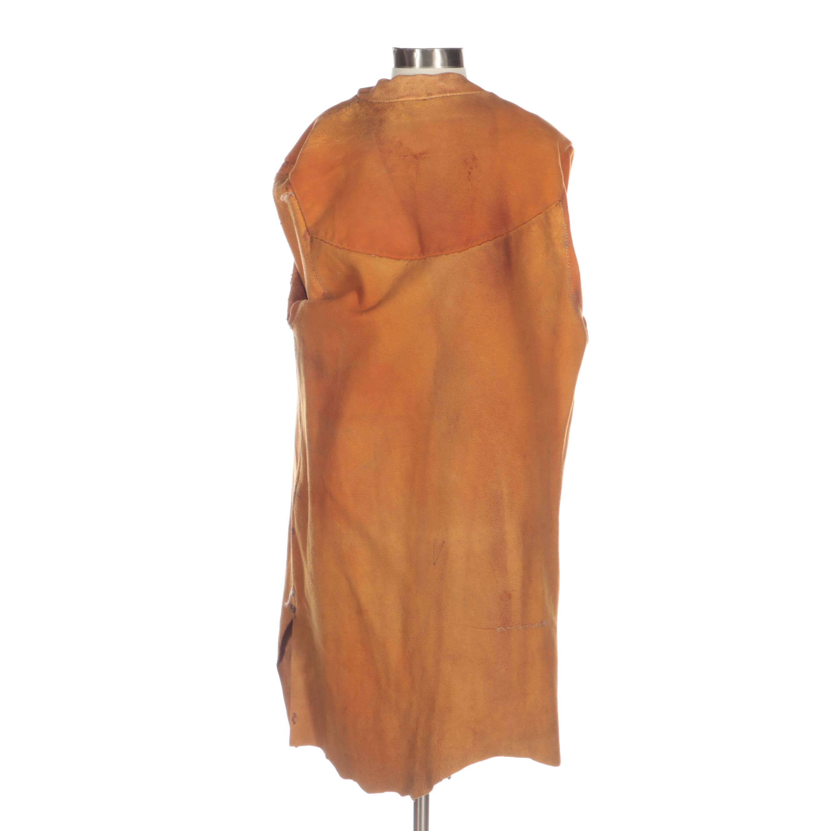 Native American-Inspired Embellished Buckskin Fringe Jacket