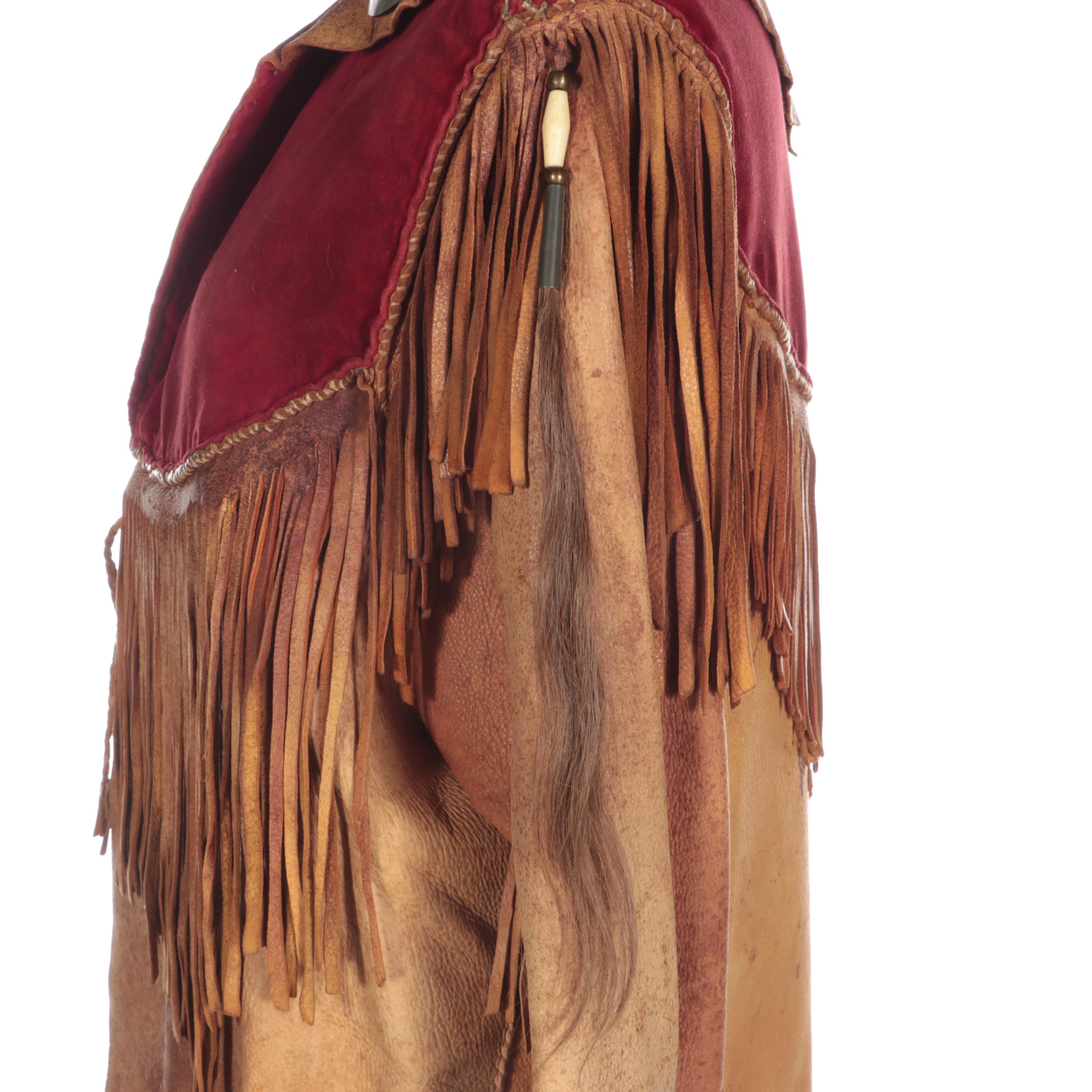 Native American-Inspired Embellished Buckskin Fringe Jacket