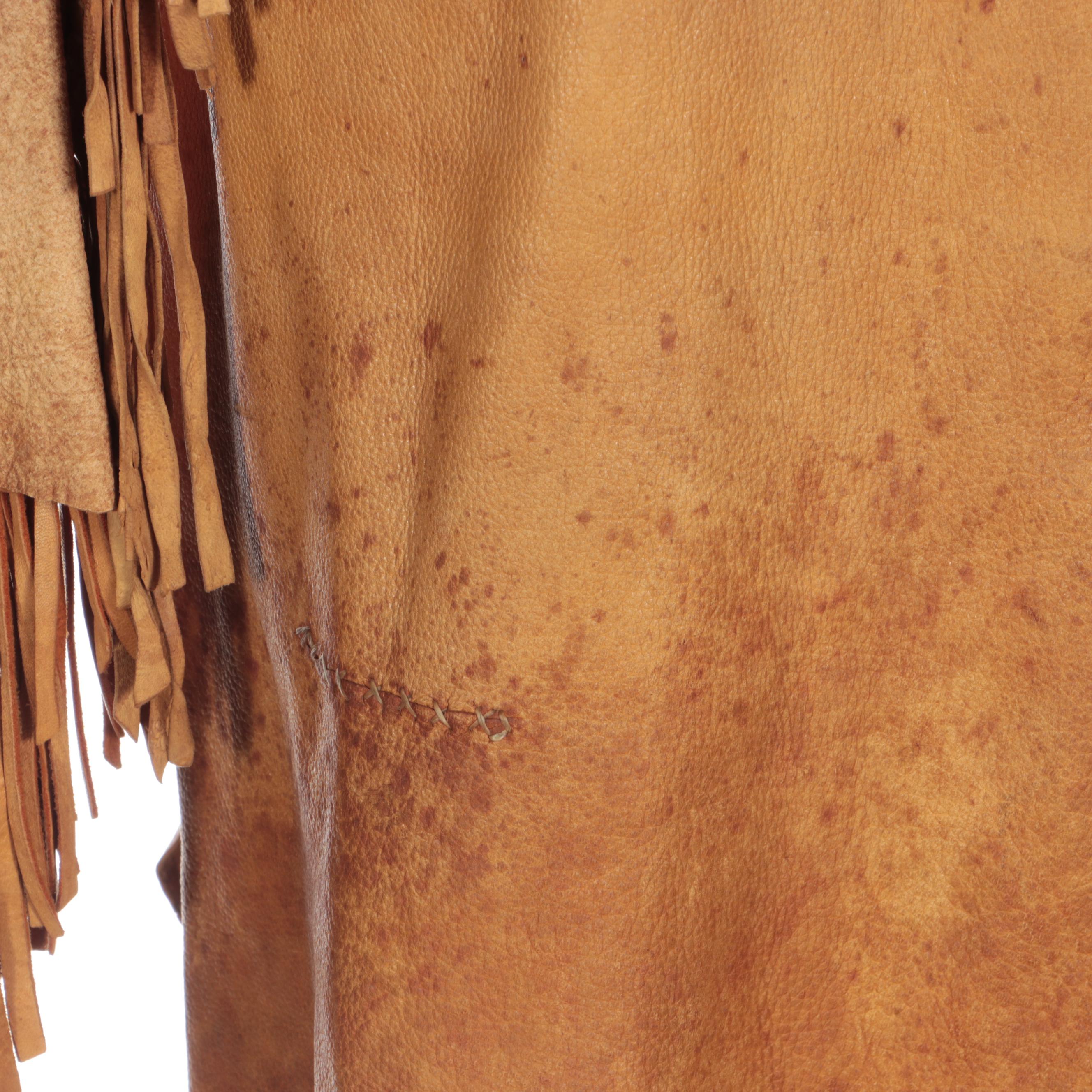 Native American-Inspired Embellished Buckskin Fringe Jacket