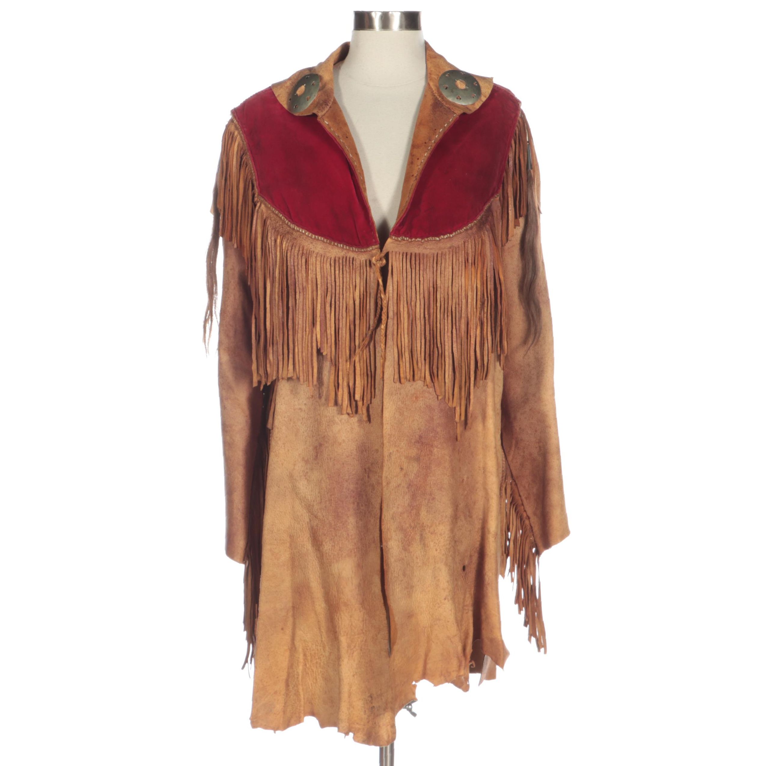 Native American-Inspired Embellished Buckskin Fringe Jacket