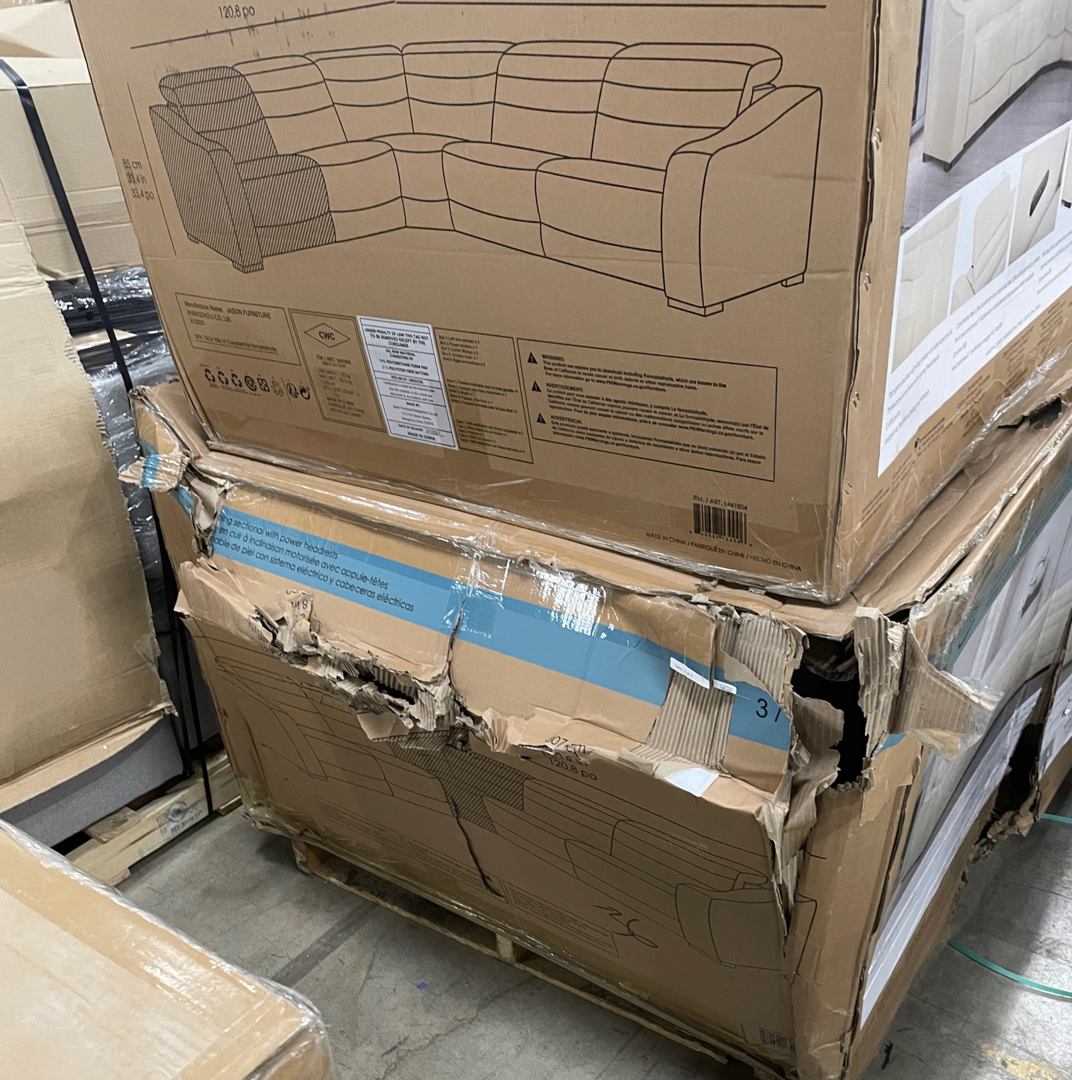 Gilman Creek Furniture "Morandi" Five-Piece Leather Power Reclining Sectional