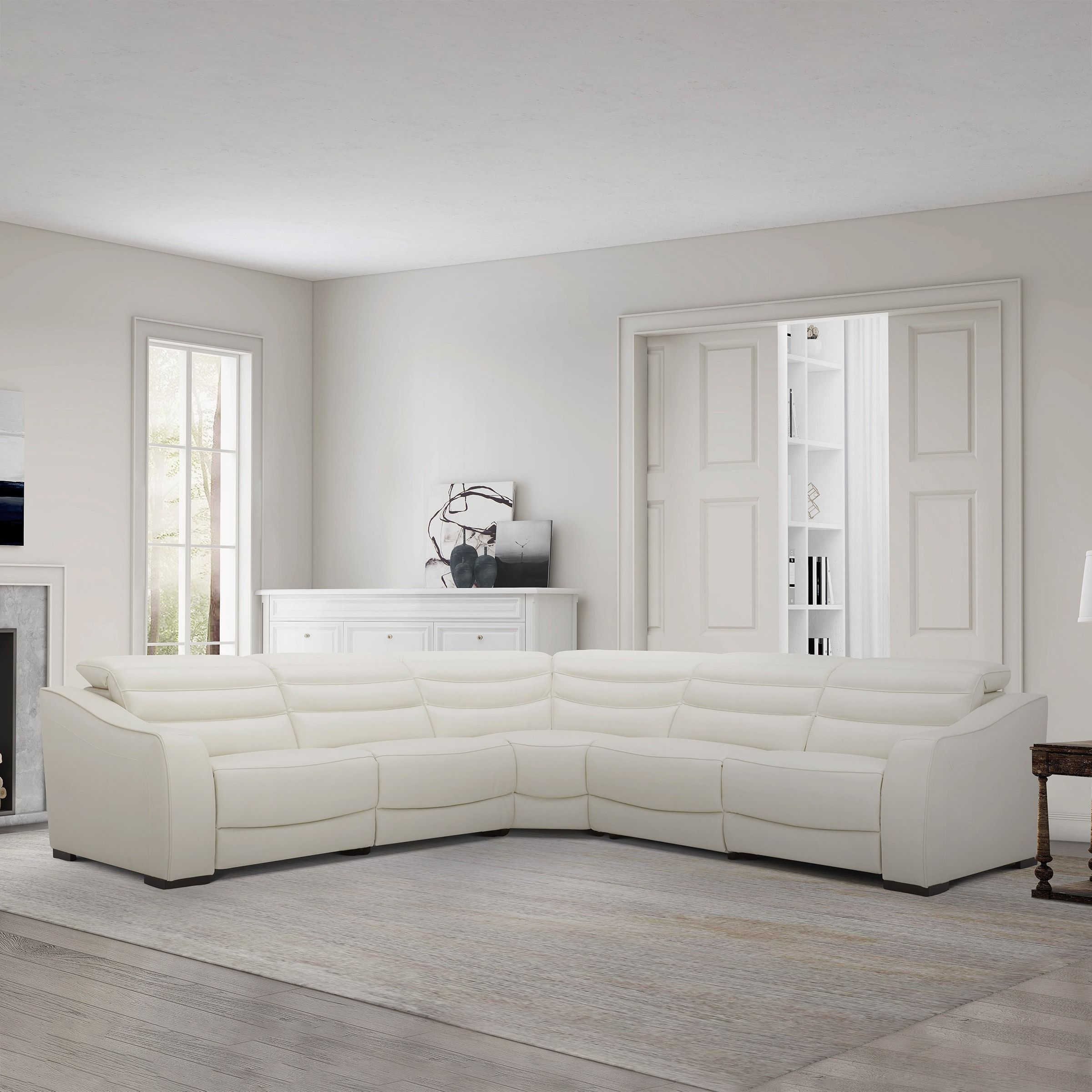 Gilman Creek Furniture "Morandi" Five-Piece Leather Power Reclining Sectional