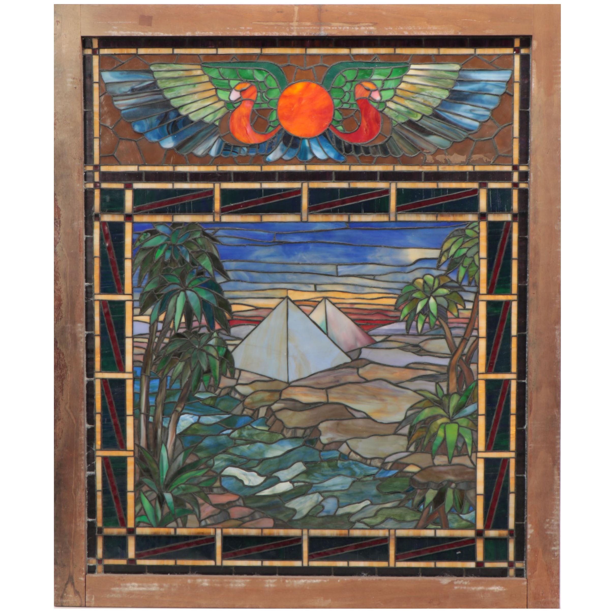 Stained Glass Window of the Egyptian Pyramids