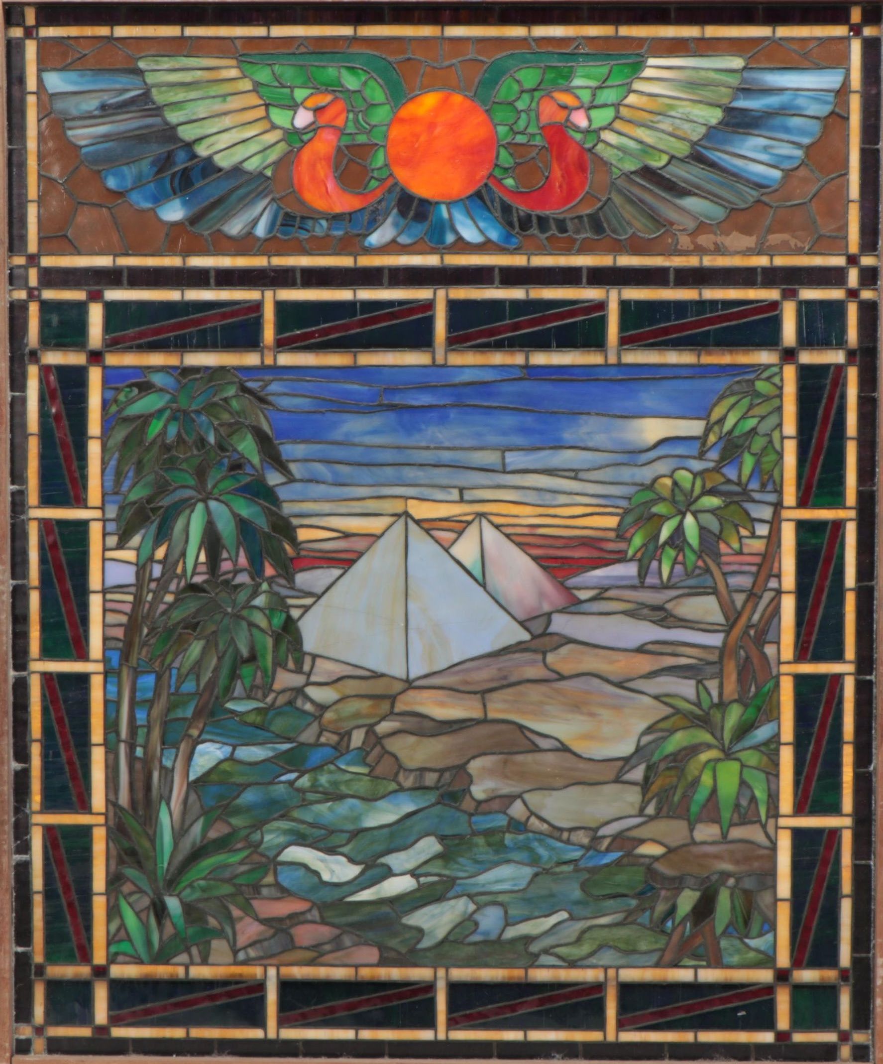 Stained Glass Window of the Egyptian Pyramids