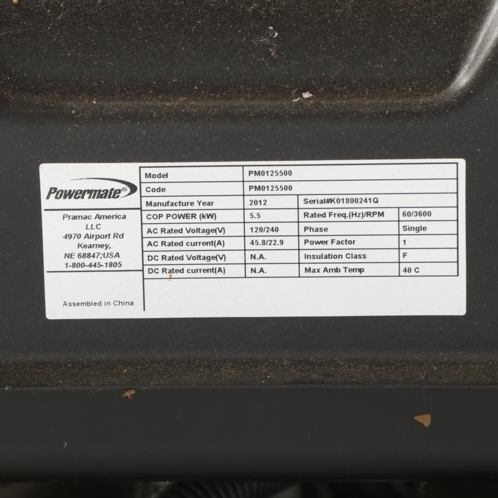Powermate PM0125500 5500 Watt Portable Generator
