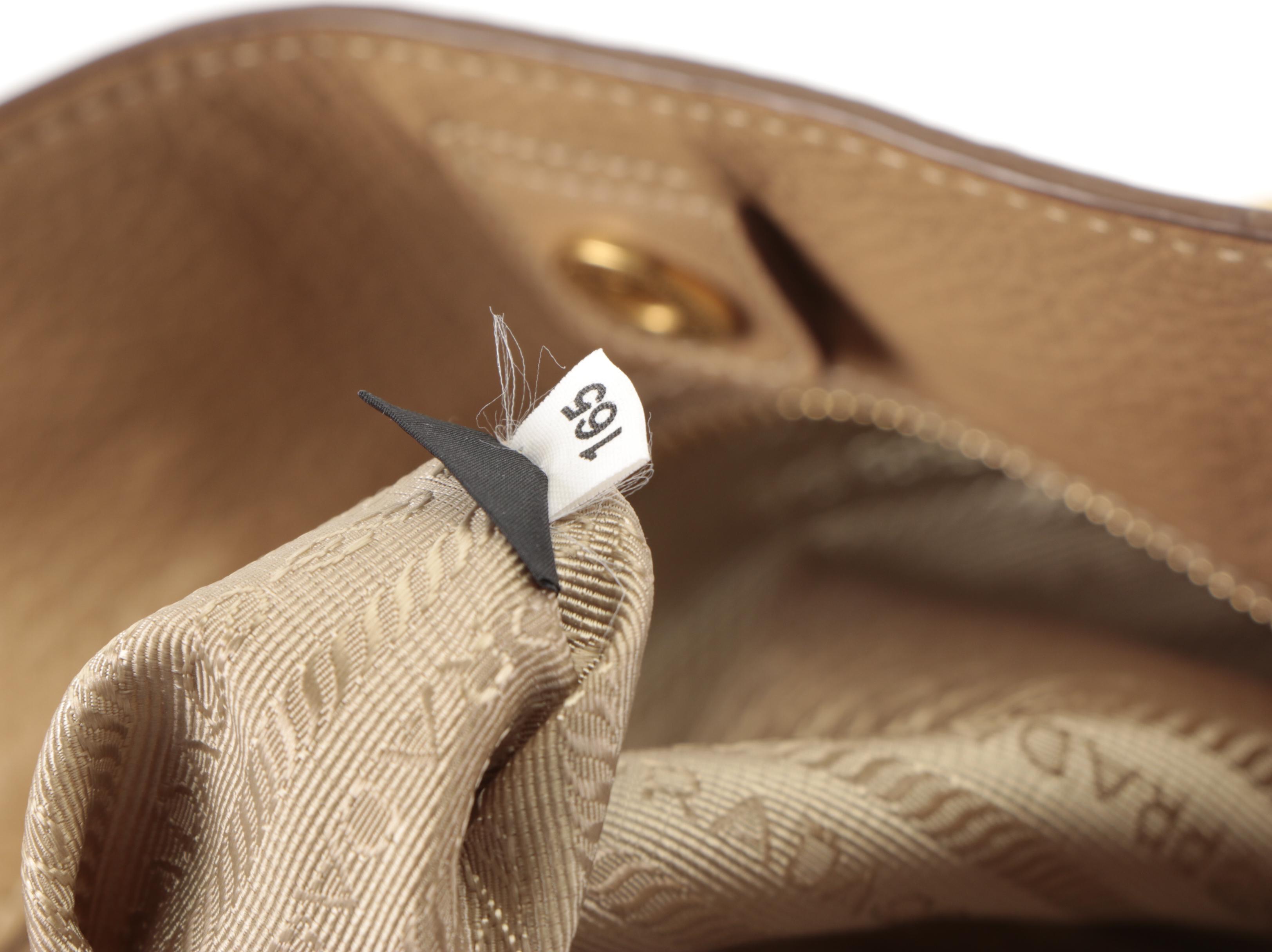 Prada Two-Way Tote Bag in Vitello Daino Grained Leather with Strap