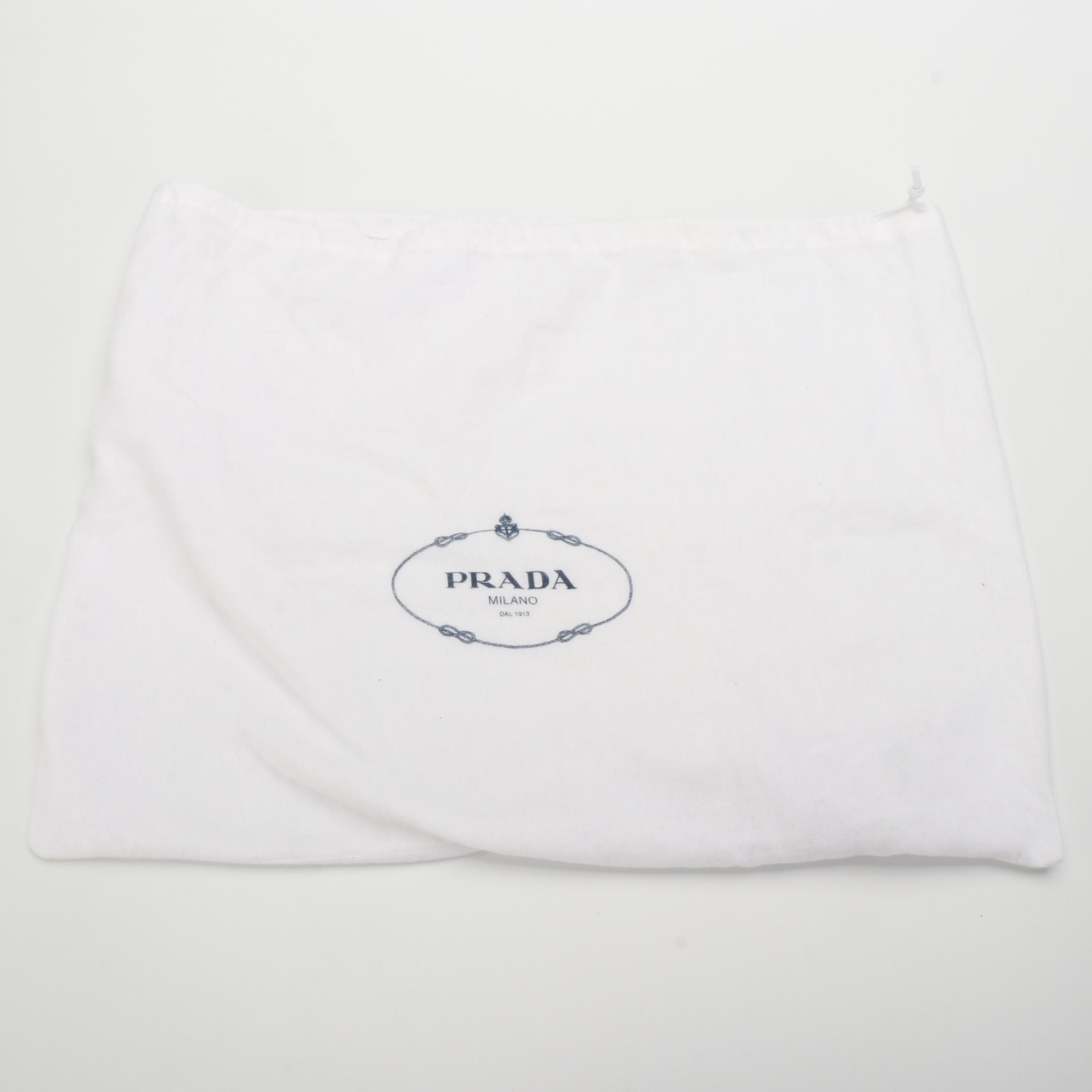 Prada Tessuto Boston Bag with Tan Leather