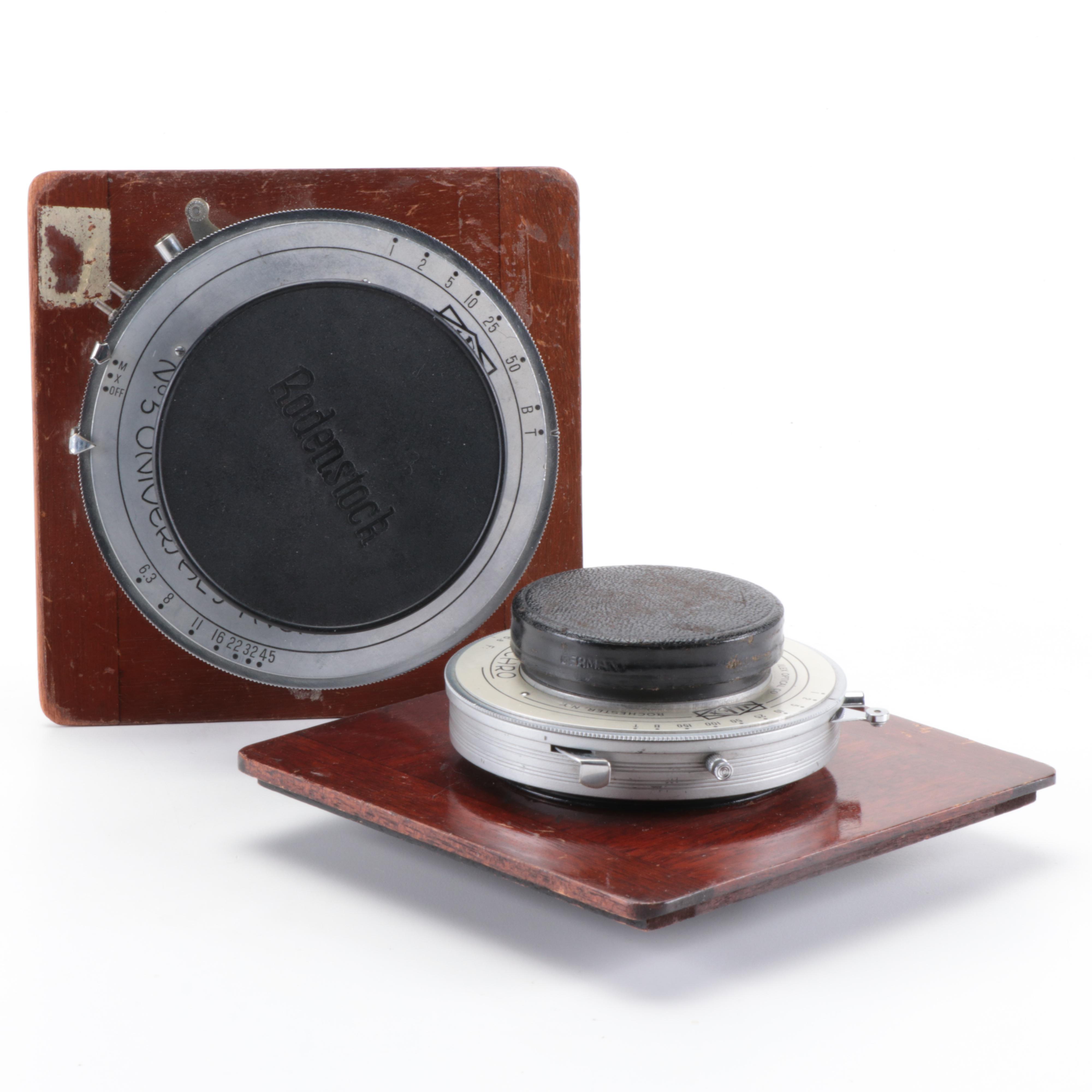 Ilex Optical No. 4 Acme Synchro and No. 5 Universal Synchro Shutters with Lenses