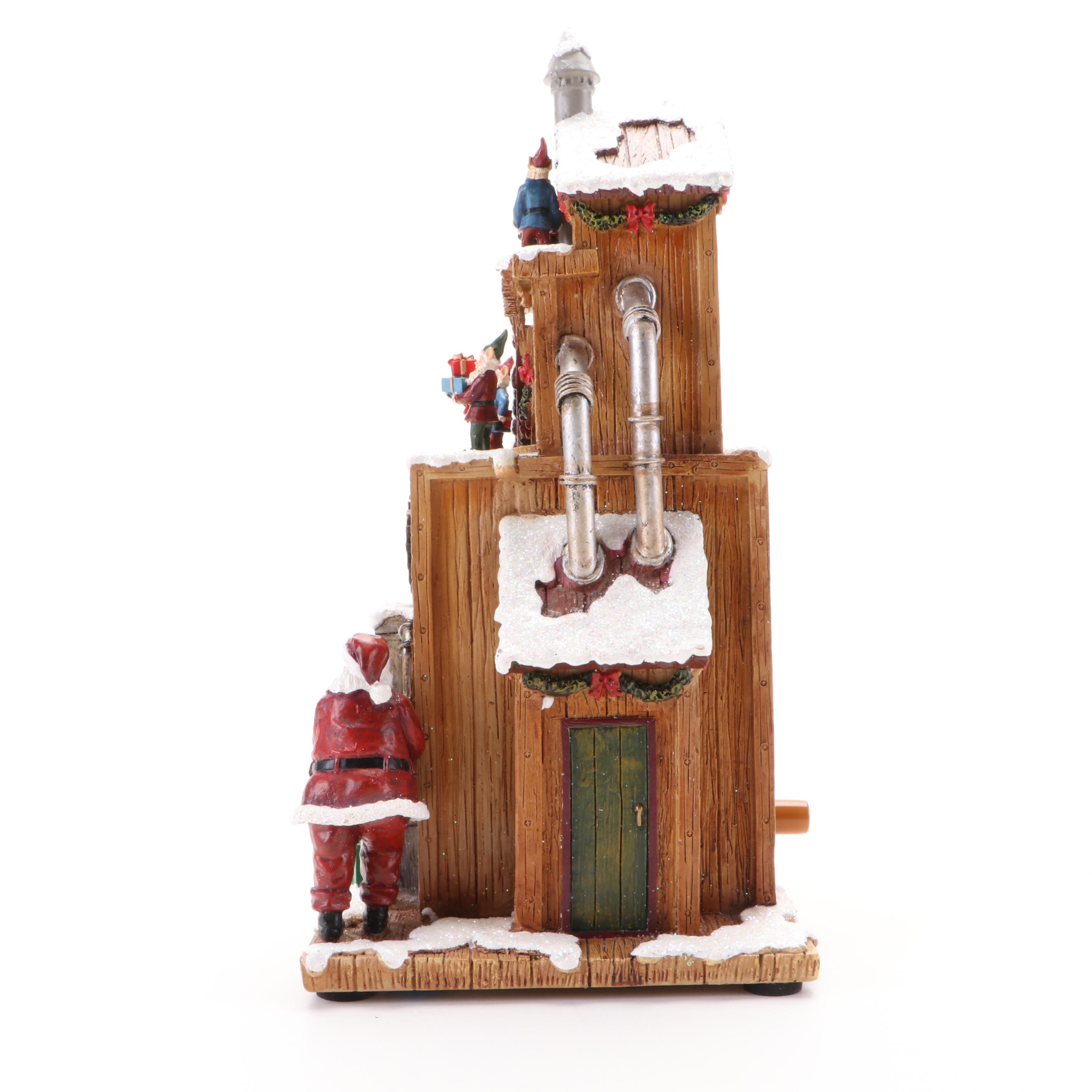 Jim Shore Illuminated Resin Santa Figurine with Romans Musical Figurines
