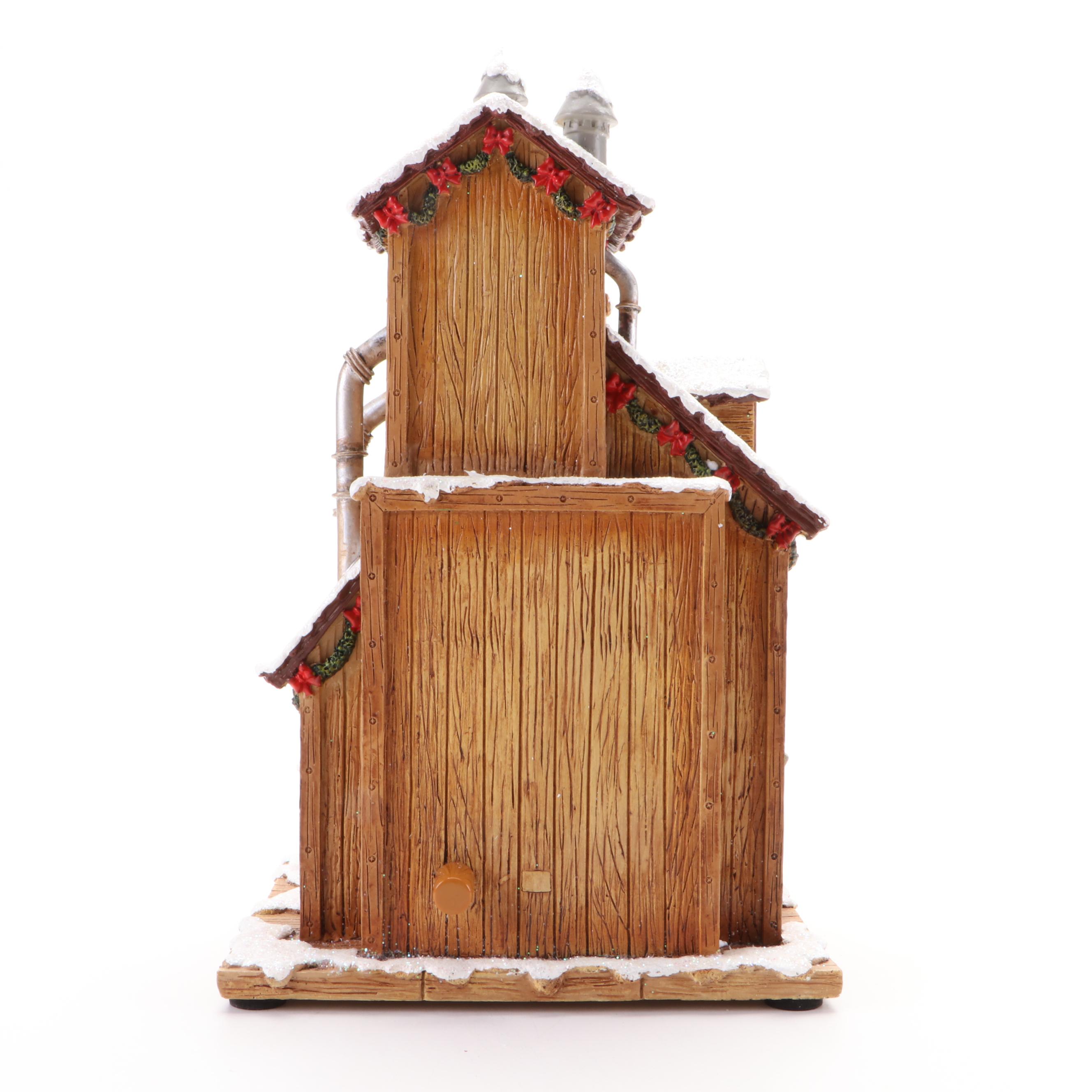 Jim Shore Illuminated Resin Santa Figurine with Romans Musical Figurines