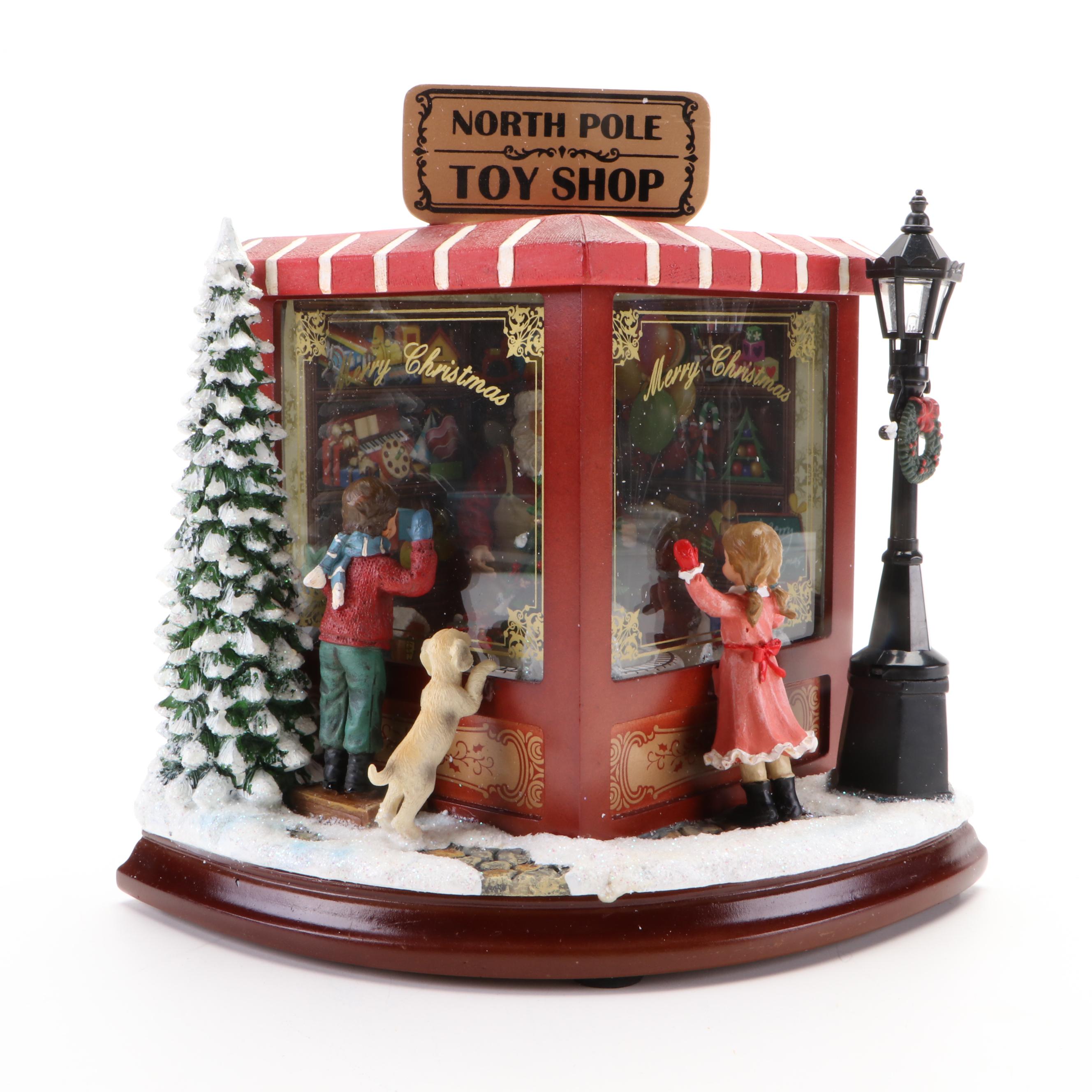 Jim Shore Illuminated Resin Santa Figurine with Romans Musical Figurines