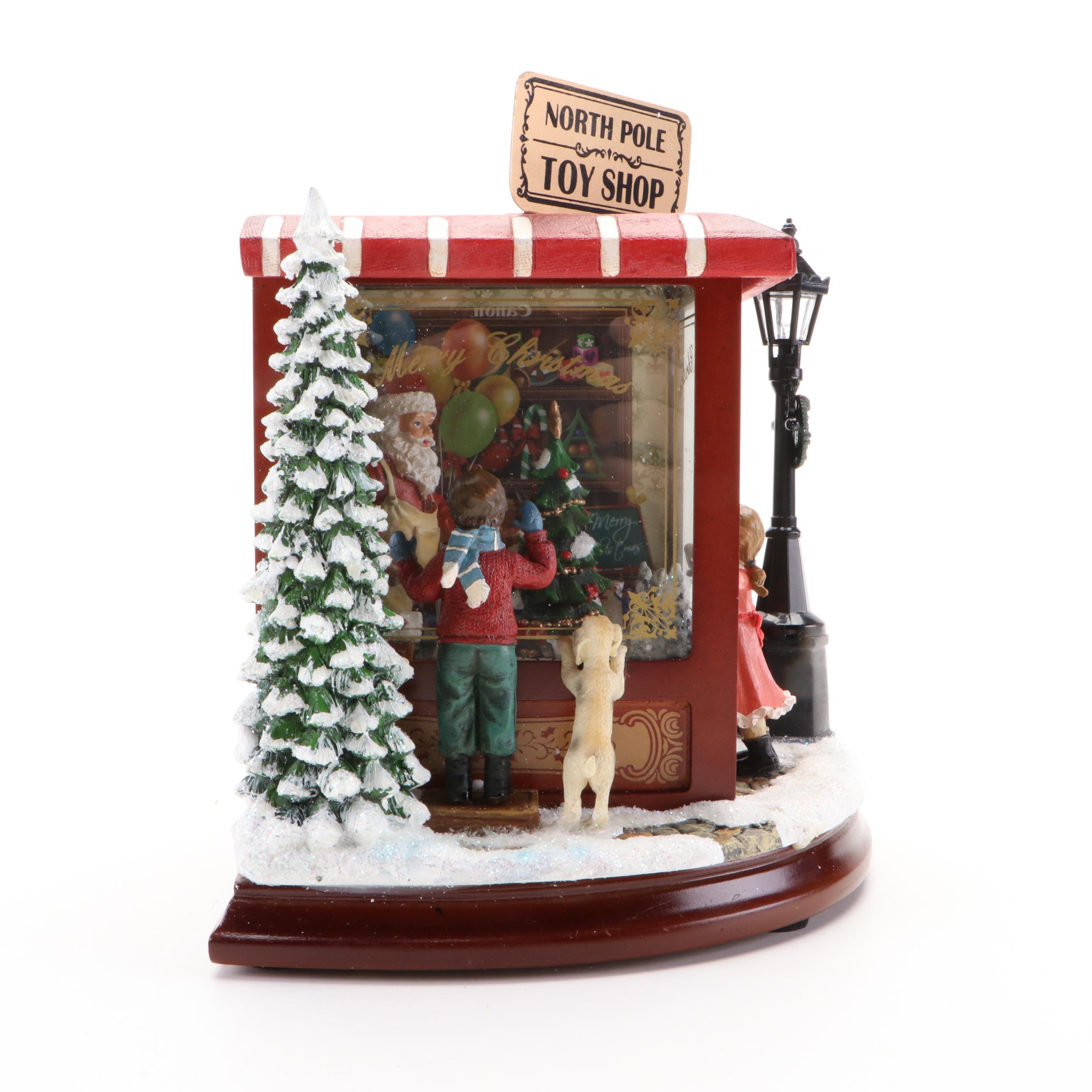 Jim Shore Illuminated Resin Santa Figurine with Romans Musical Figurines