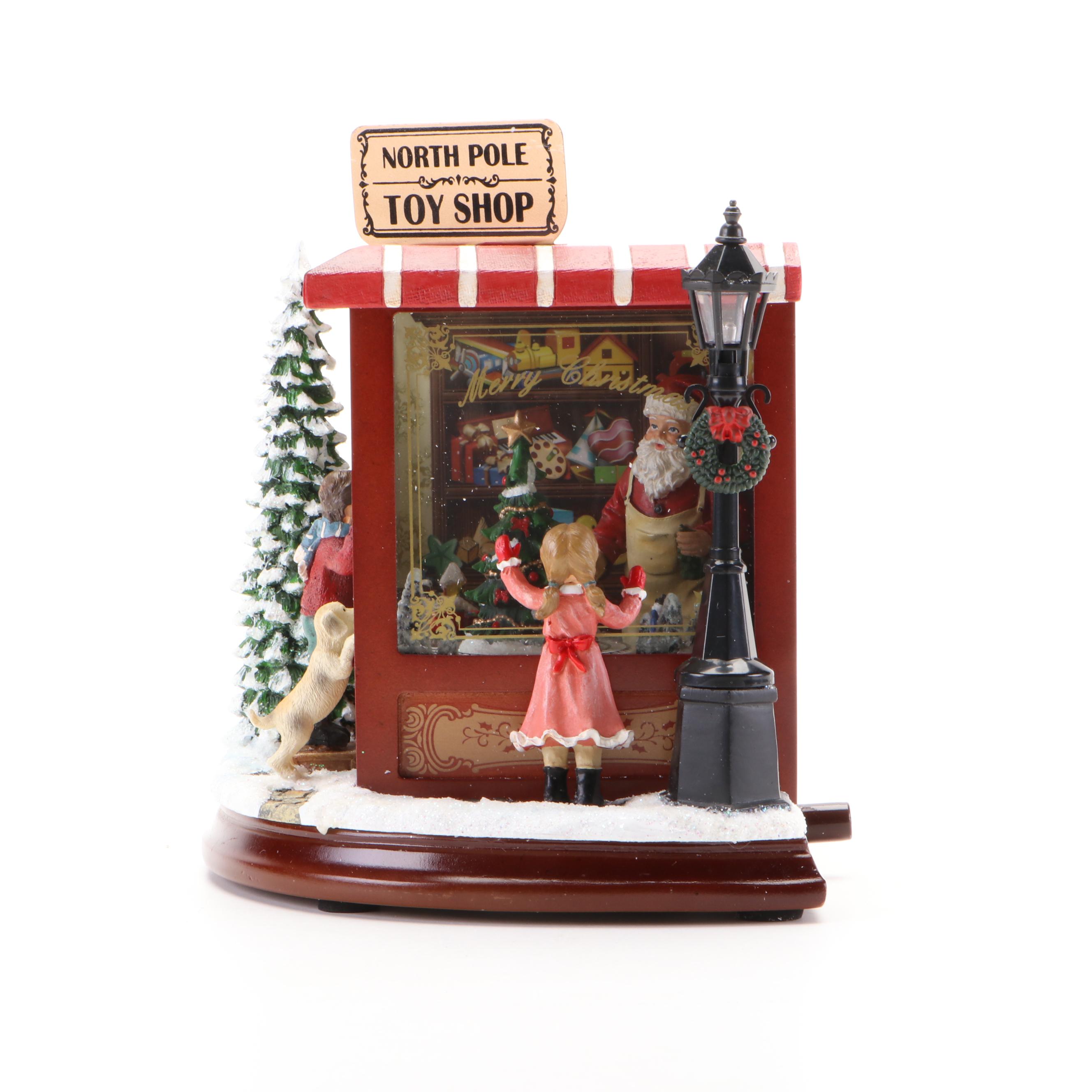 Jim Shore Illuminated Resin Santa Figurine with Romans Musical Figurines