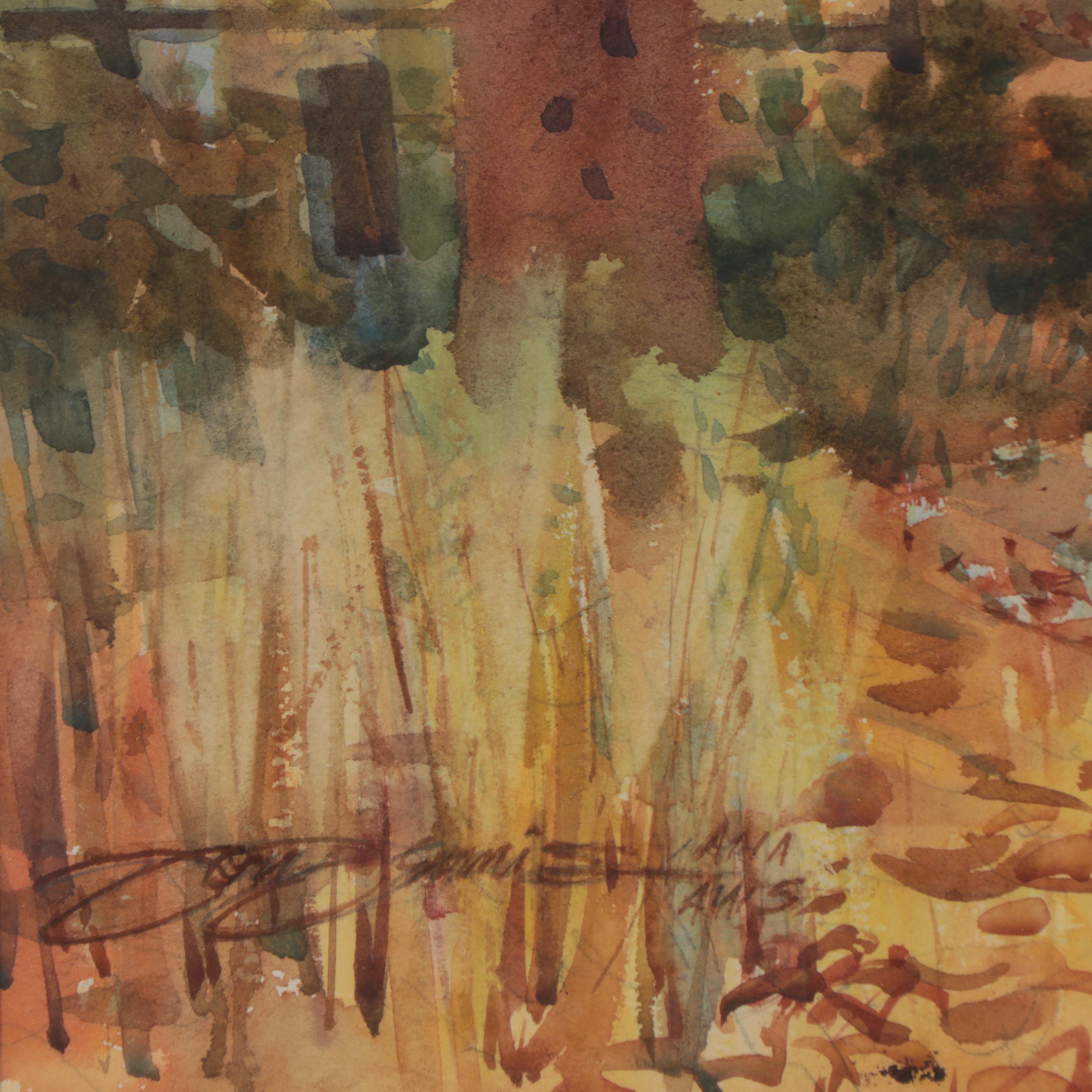 Don Dennis Autumn Forest Watercolor Painting