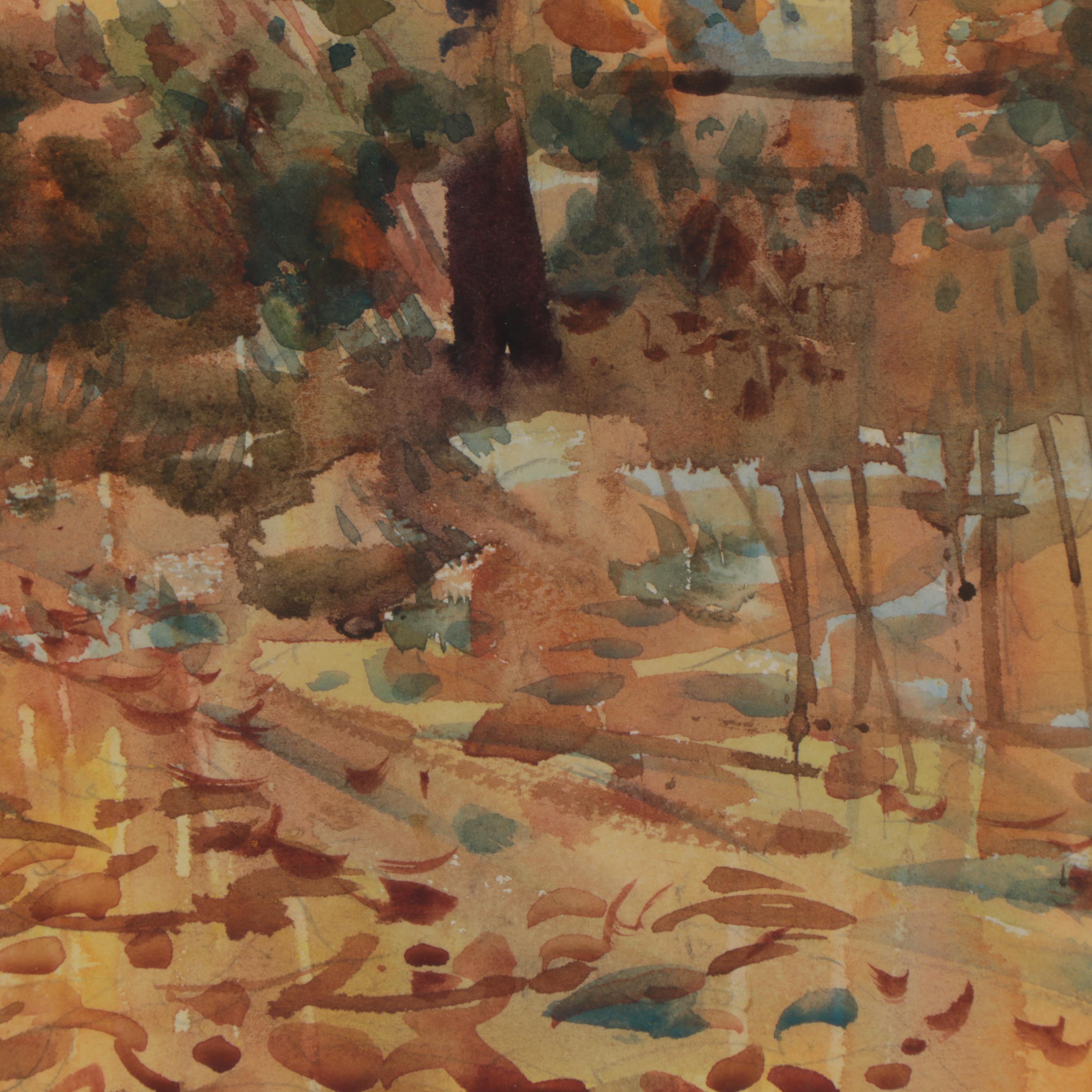 Don Dennis Autumn Forest Watercolor Painting