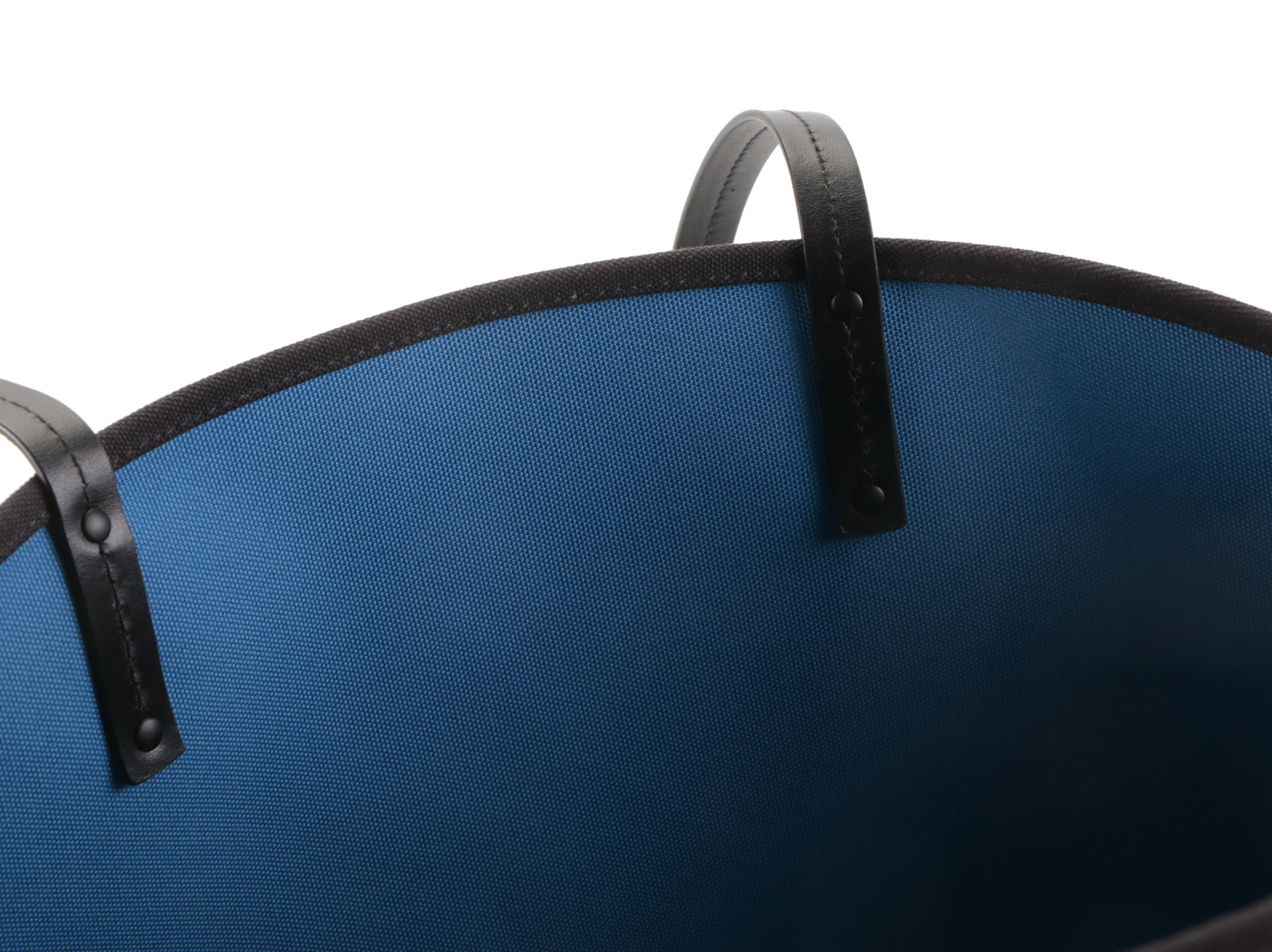 Prada Logo Tote 1BG220 in Canapa Canvas with Leather Trim and Pouch