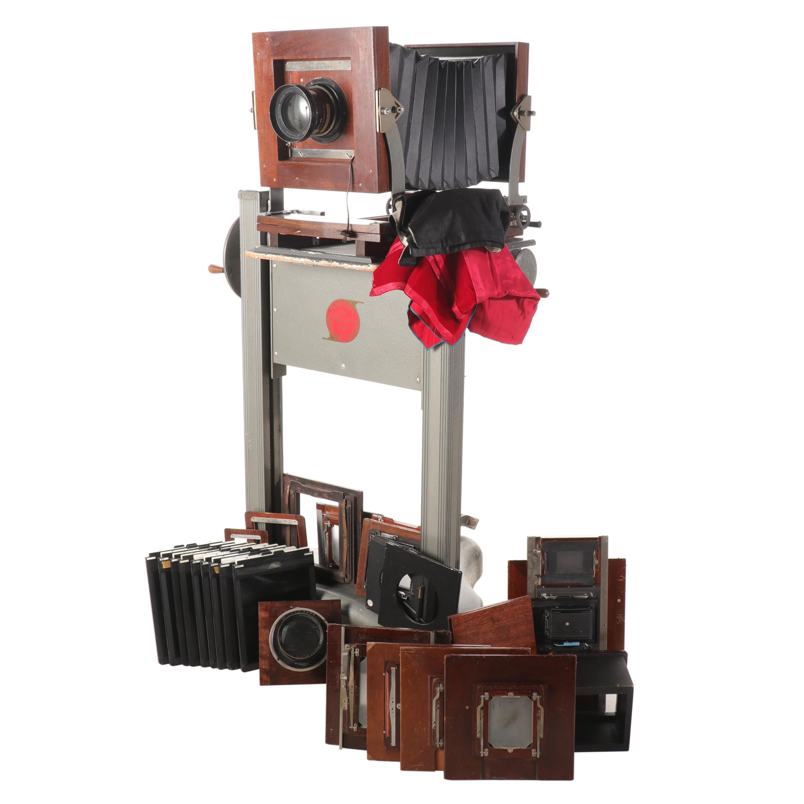 Deardorff Professional Series 8x10 Folding Portrait Camera on Stand and Plates