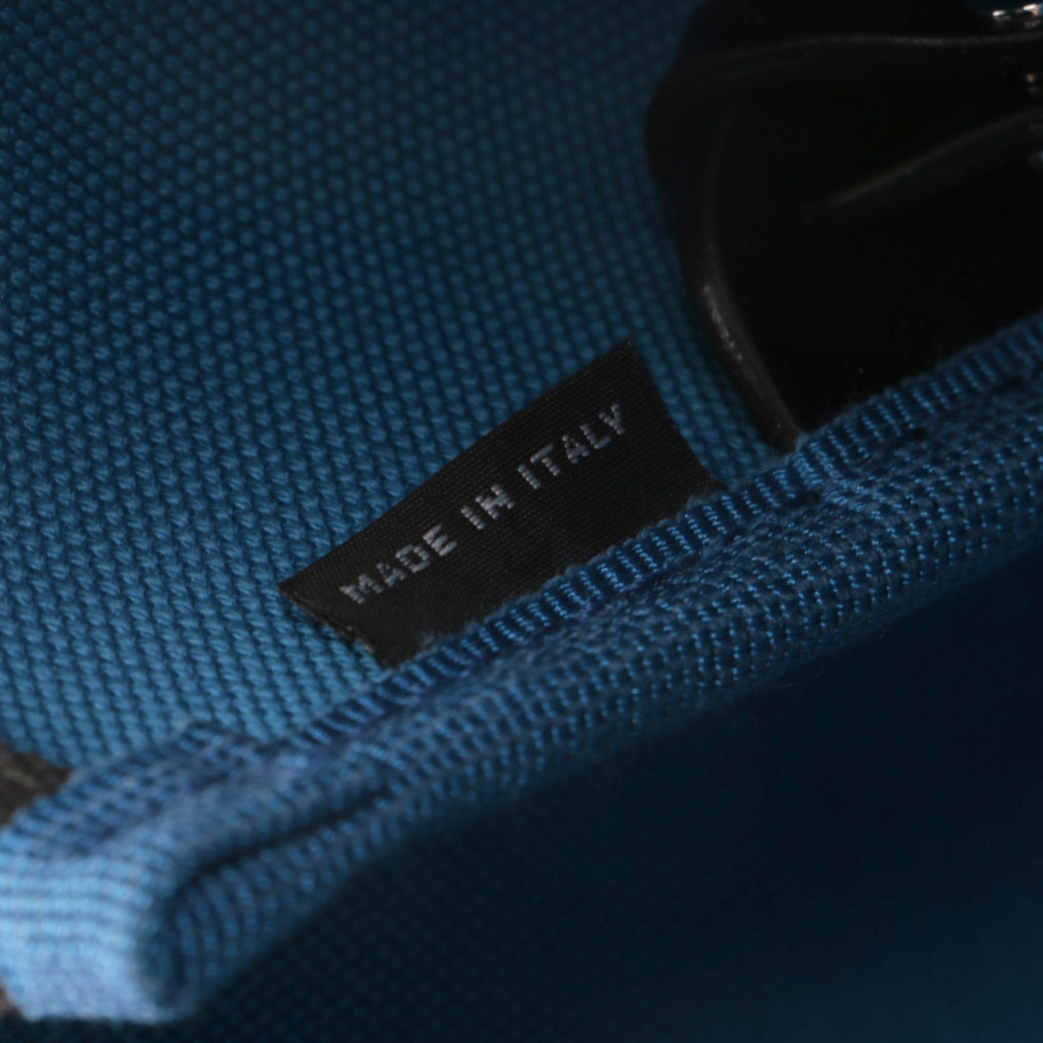 Prada Logo Tote 1BG220 in Canapa Canvas with Leather Trim and Pouch