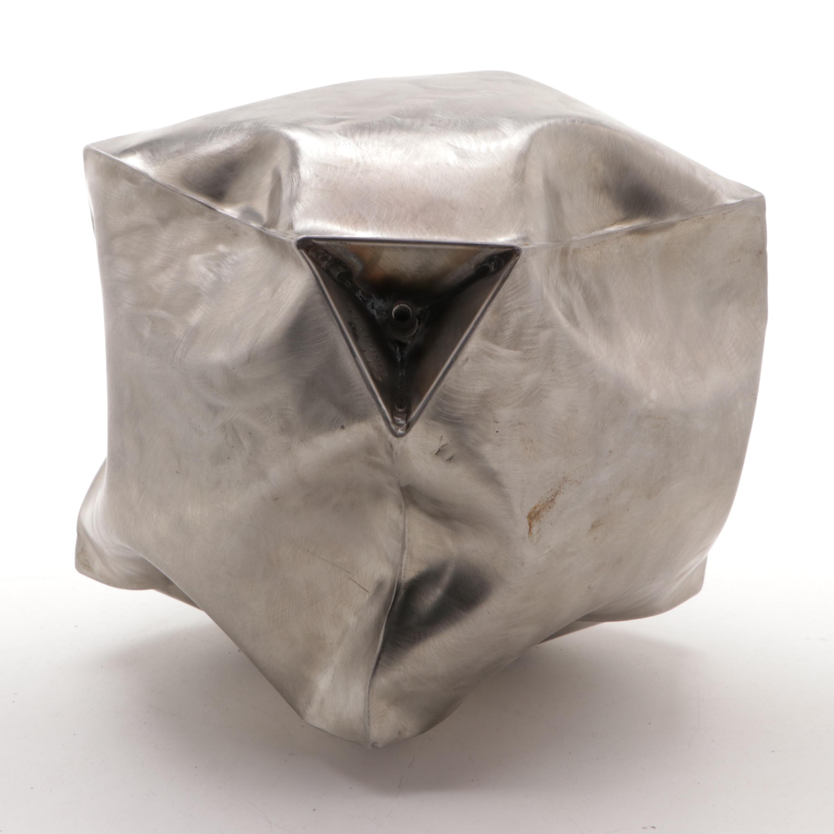 Richard Baronio Abstract Steel Cube Sculpture, 1973