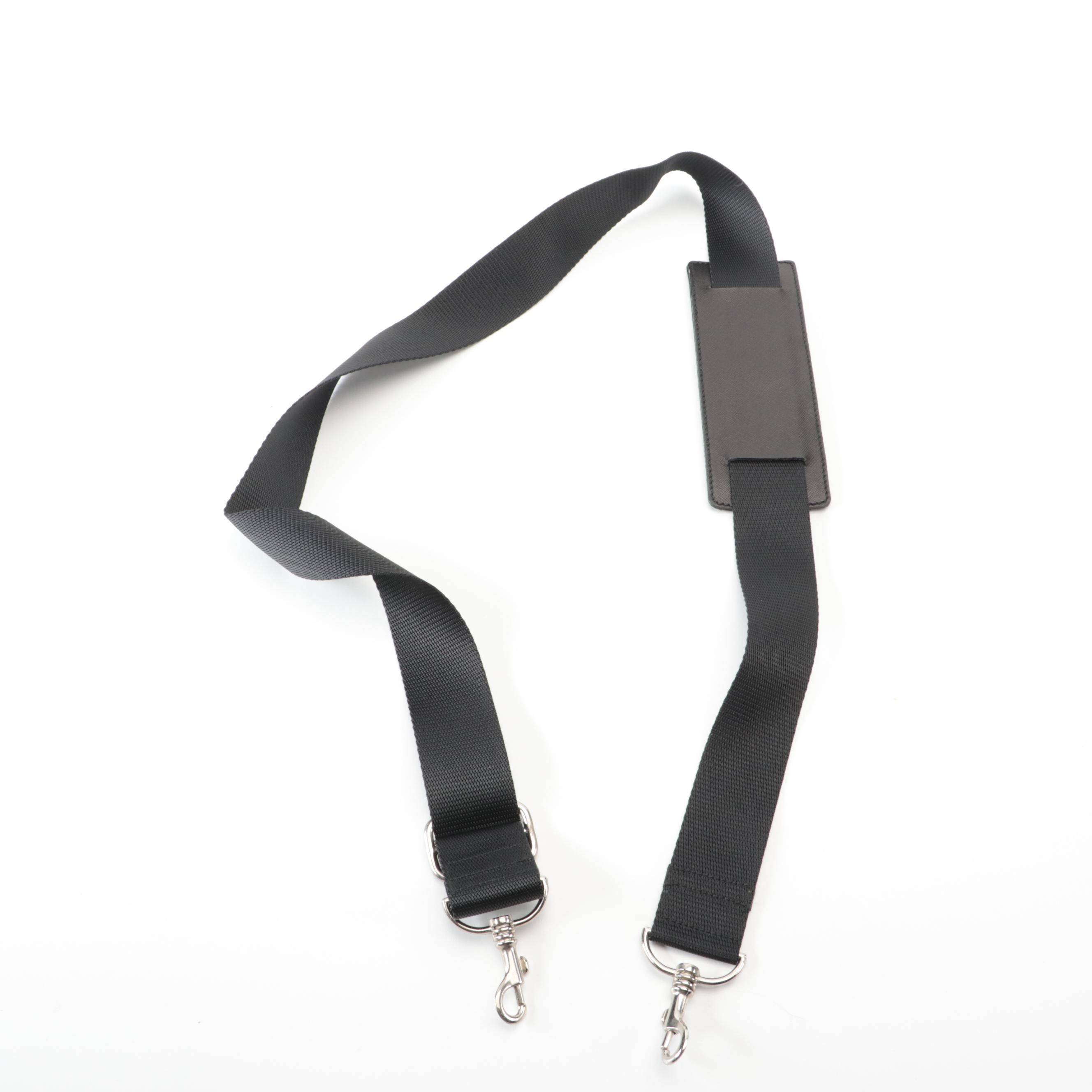 Prada Black Twill Nylon/Saffiano Leather Rolling Duffel Bag with Shoulder Strap