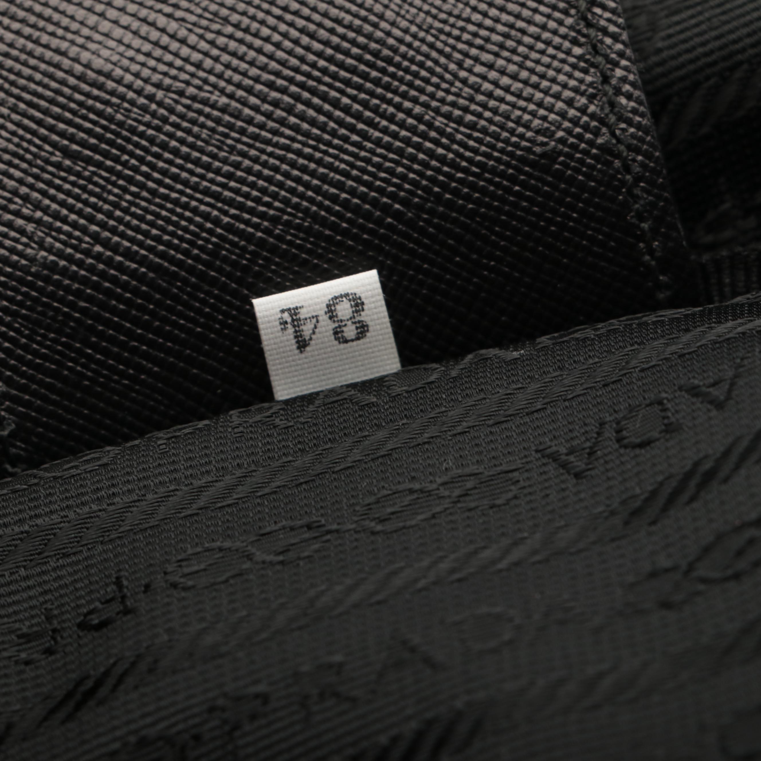 Prada Black Twill Nylon/Saffiano Leather Rolling Duffel Bag with Shoulder Strap