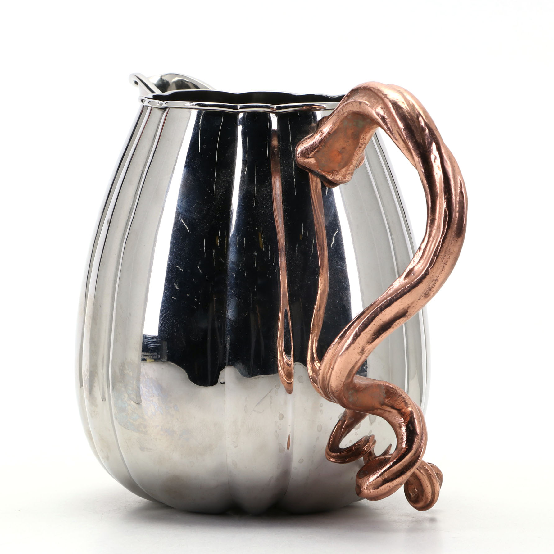 Michael Aram "Gourd & Vine" Copper Plated and Stainless Steel Water Pitcher