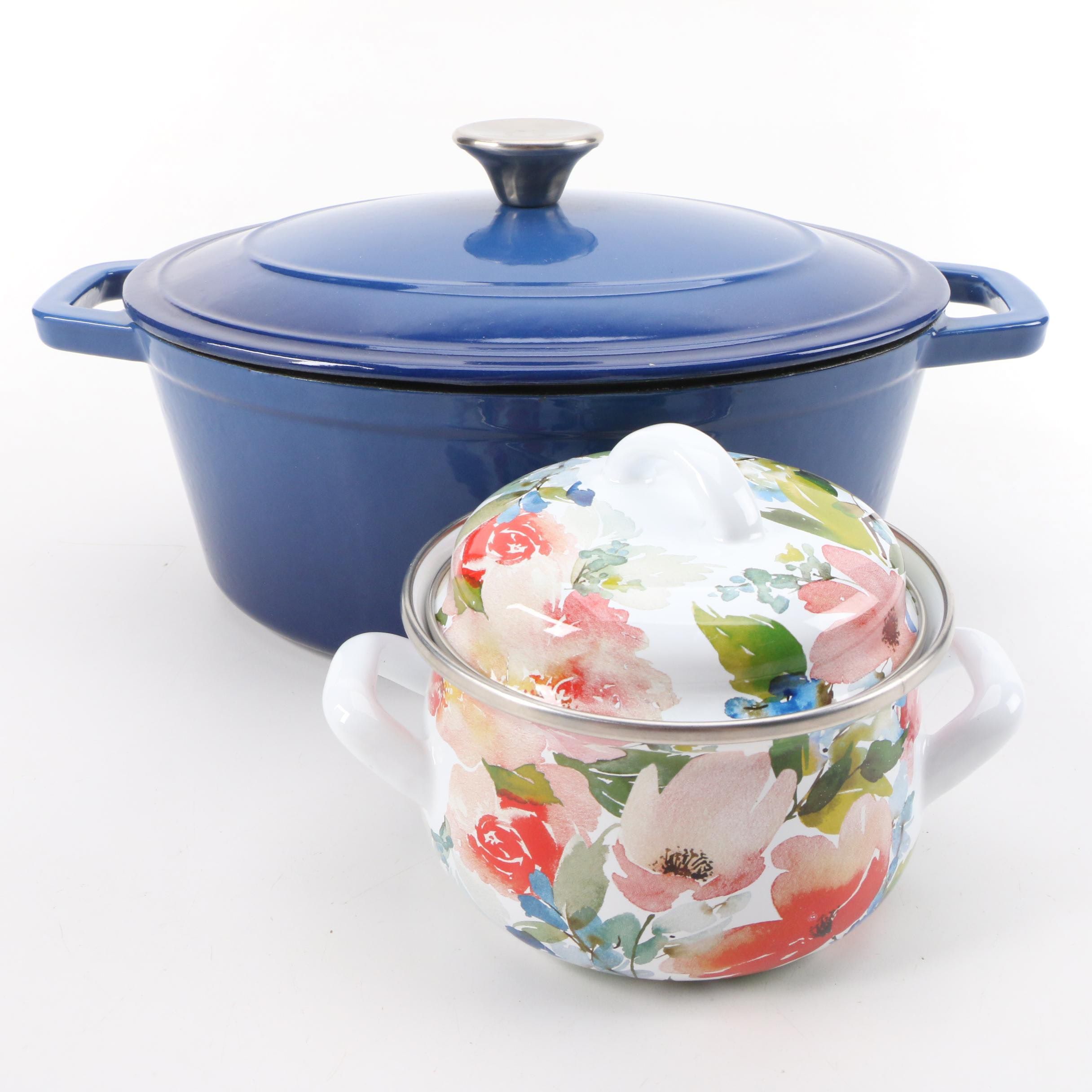 Crofton Enameled Cast Iron Dutch Oven with Individual Casserole