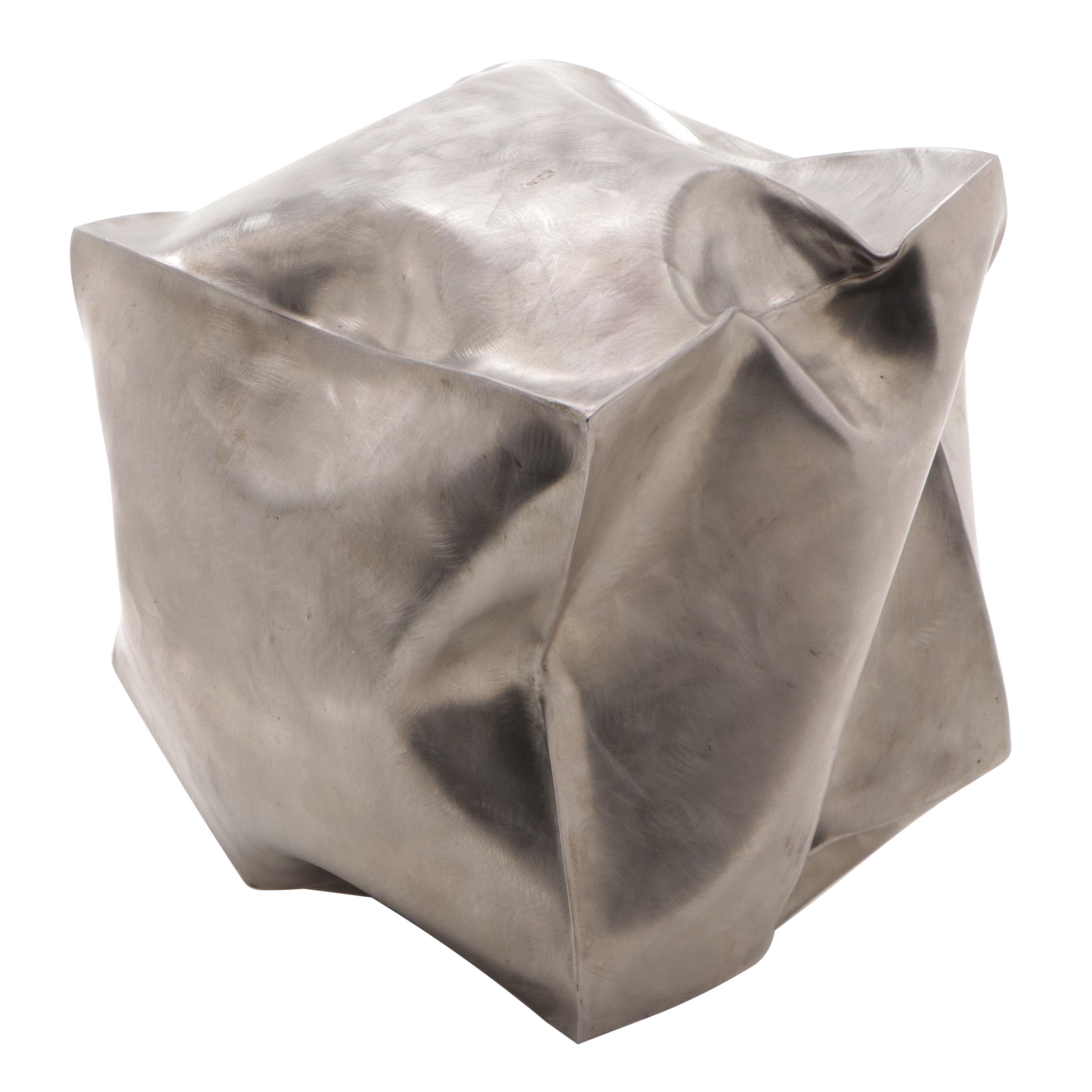 Richard Baronio Abstract Steel Cube Sculpture, 1973