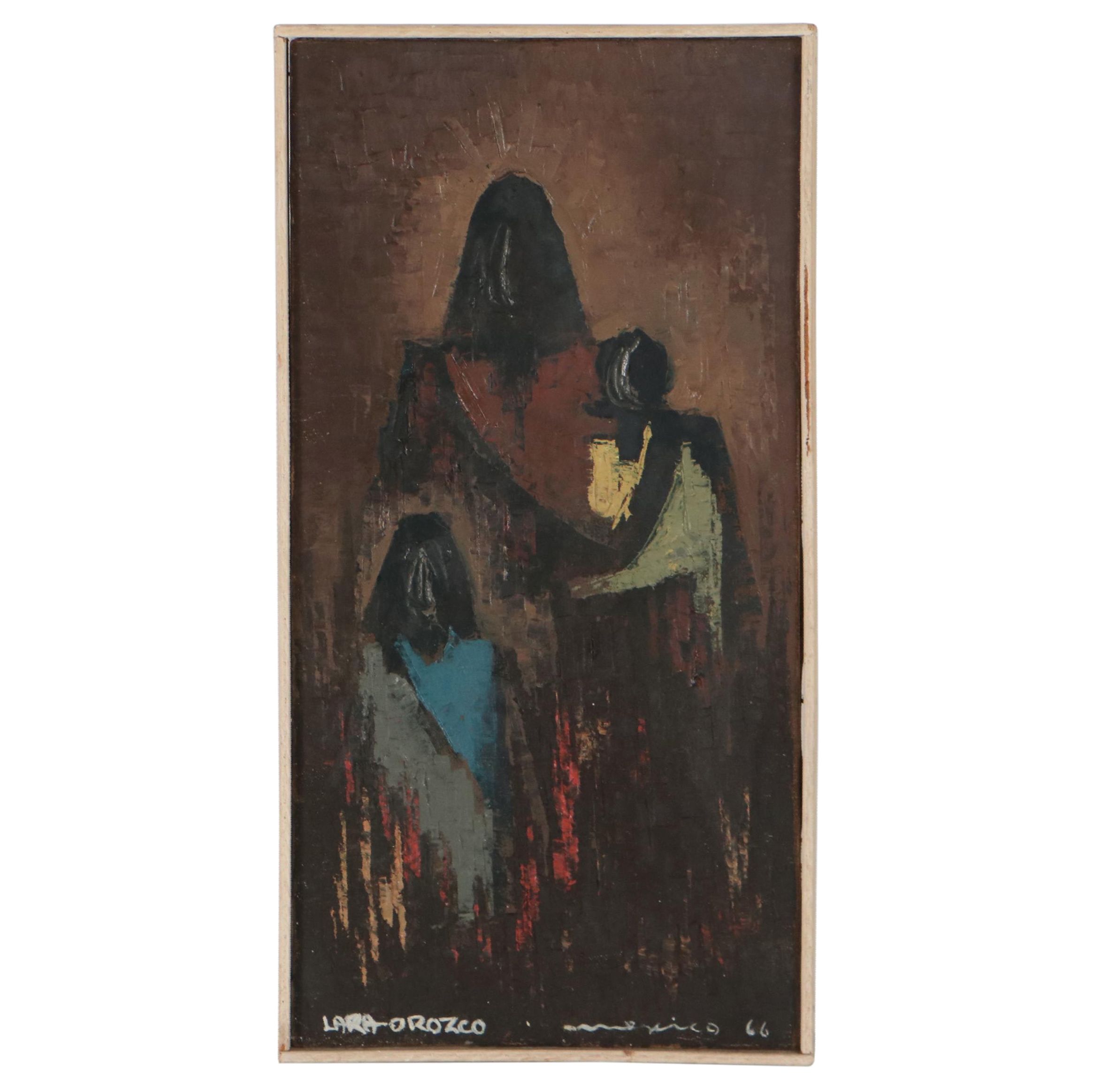 Hector Lara Orozco Oil Painting "Maternidad," 1966