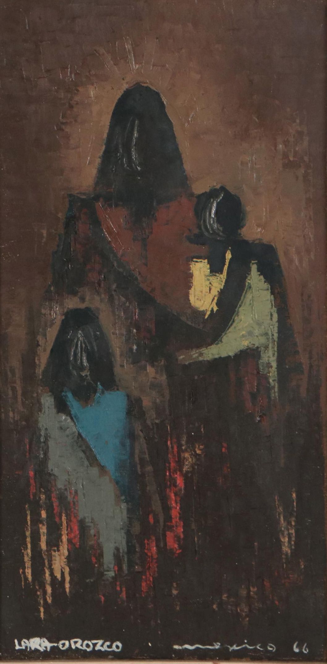 Hector Lara Orozco Oil Painting "Maternidad," 1966