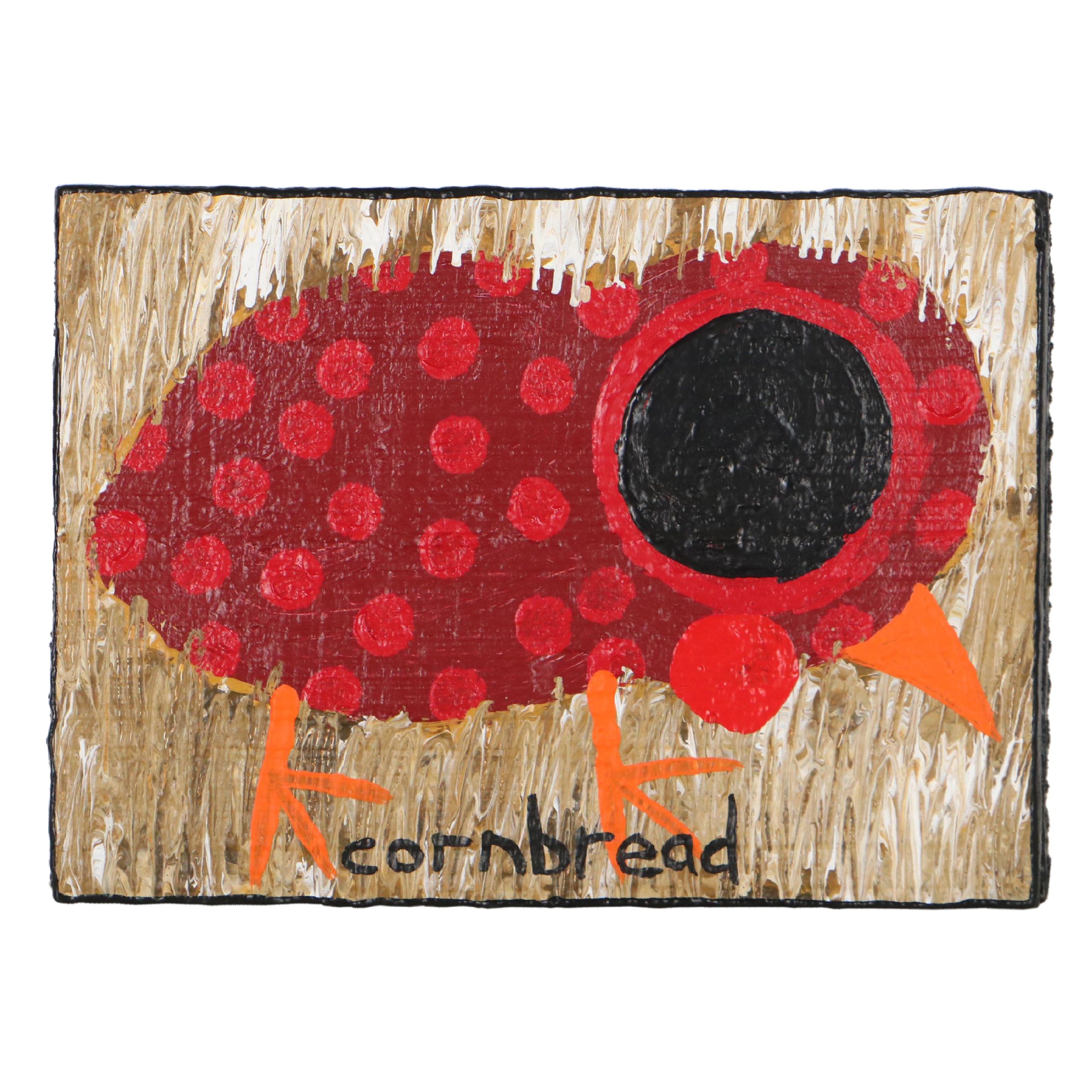 John "Cornbread" Anderson Folk Art Acrylic Painting "Chick"