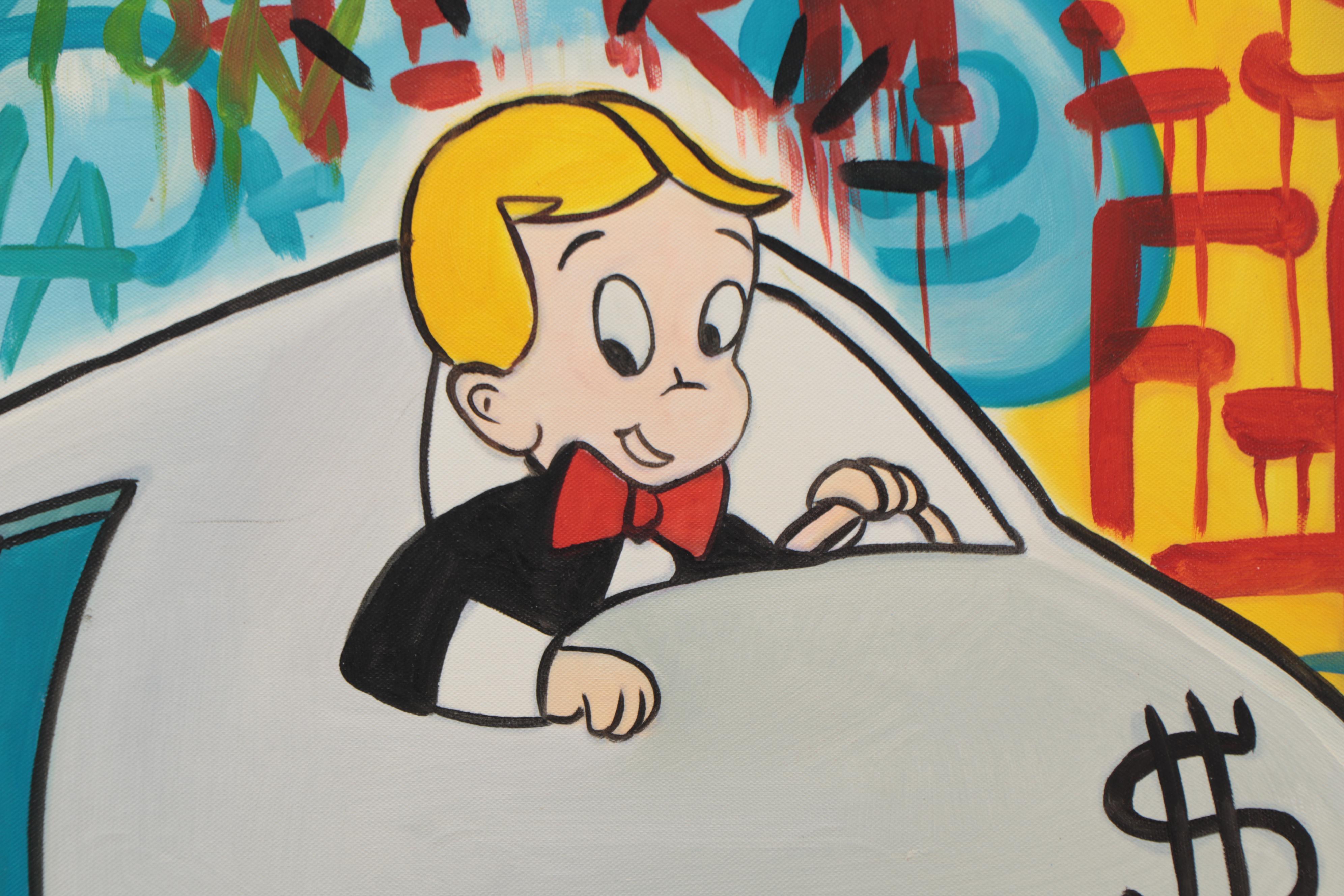 Embellished Giclée After Alec Monopoly "Airplane," 21st Century