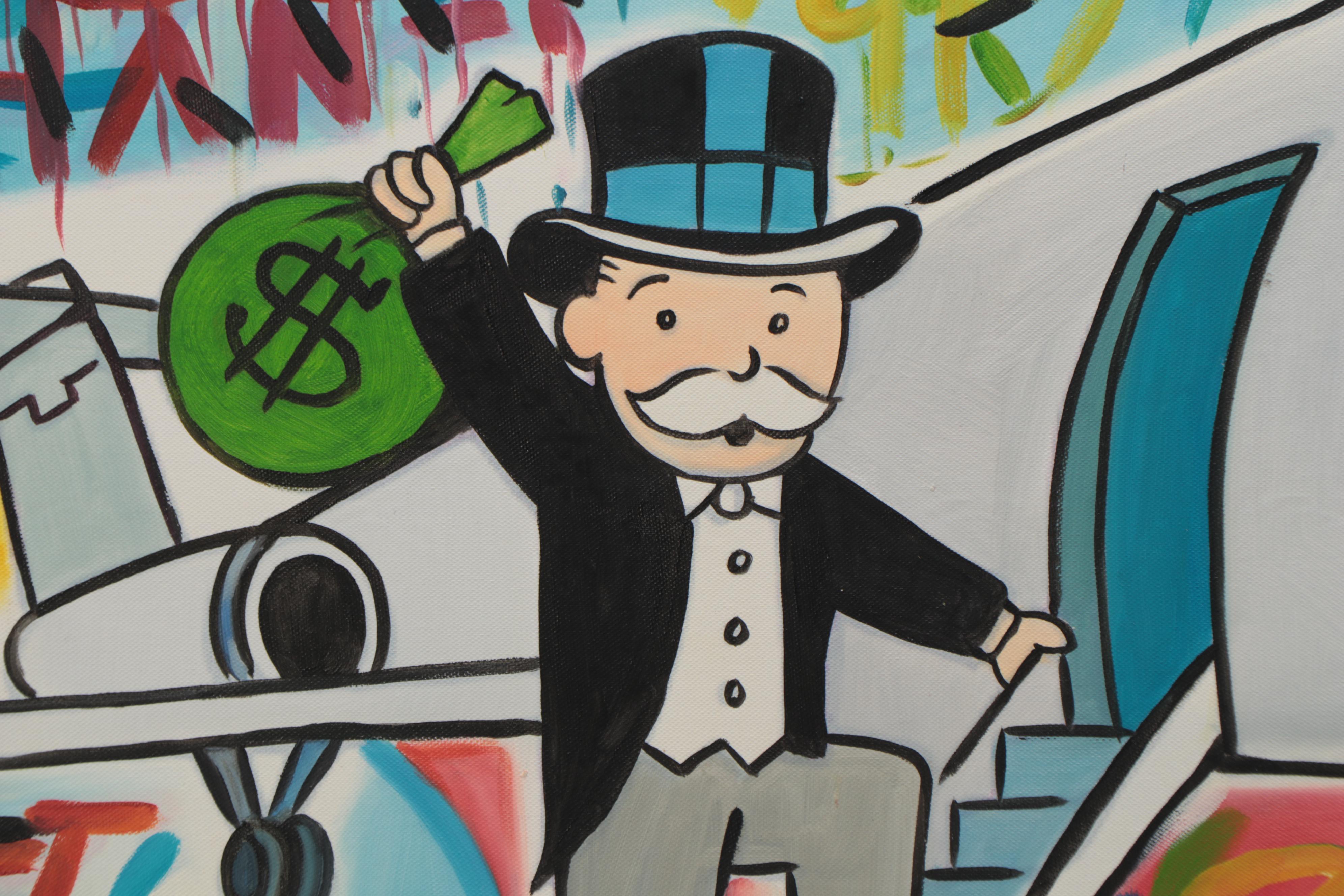 Embellished Giclée After Alec Monopoly "Airplane," 21st Century