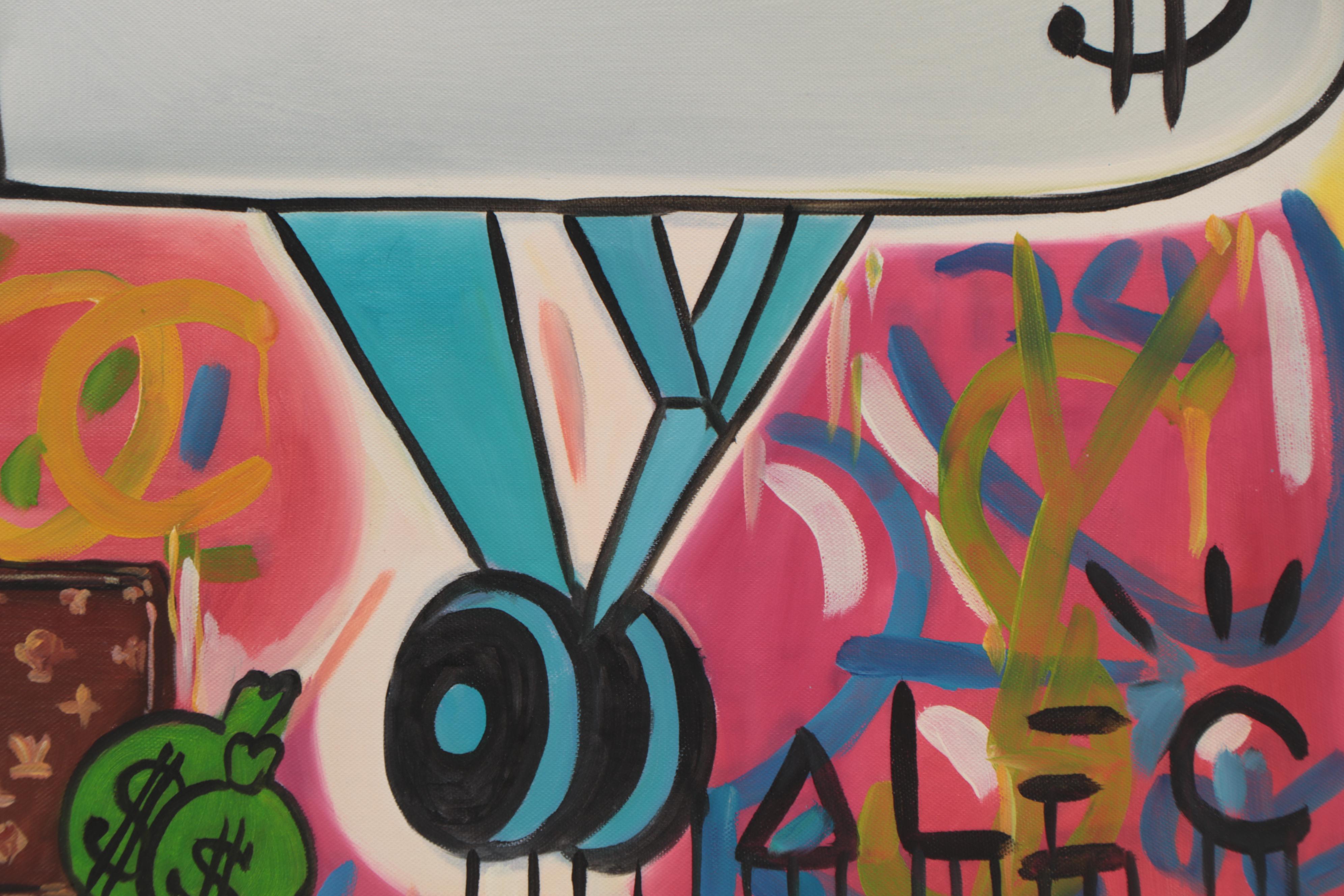 Embellished Giclée After Alec Monopoly "Airplane," 21st Century