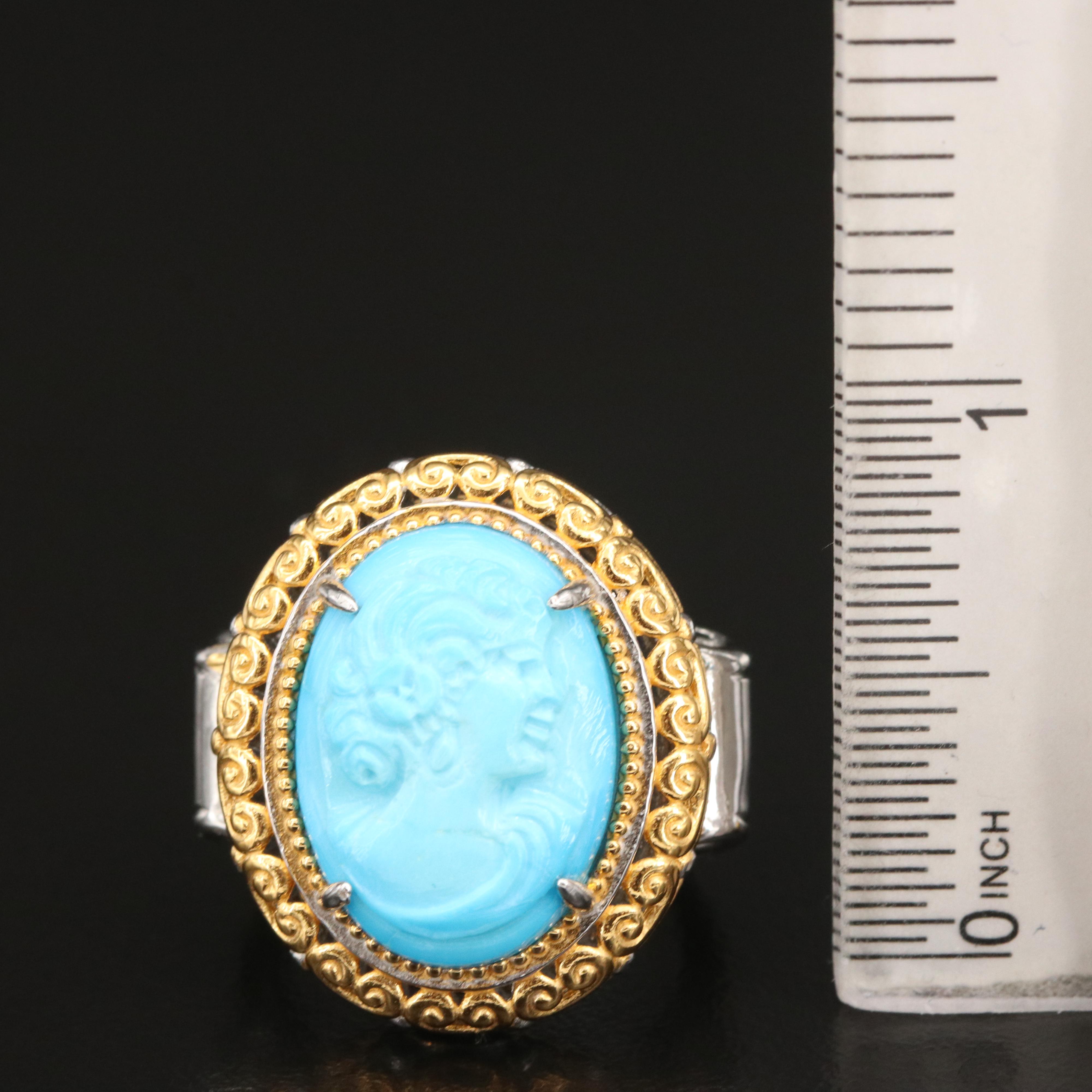 Sterling Turquoise Ring Selection with Diopside and Diamond