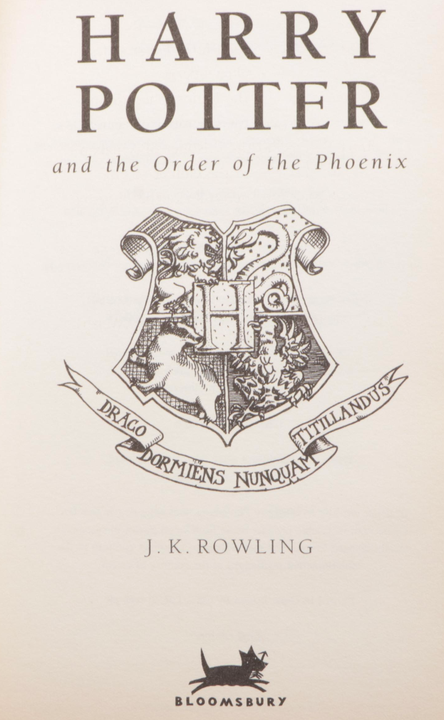 First UK Edition "Harry Potter and the Order of the Phoenix" by J. K. Rowling