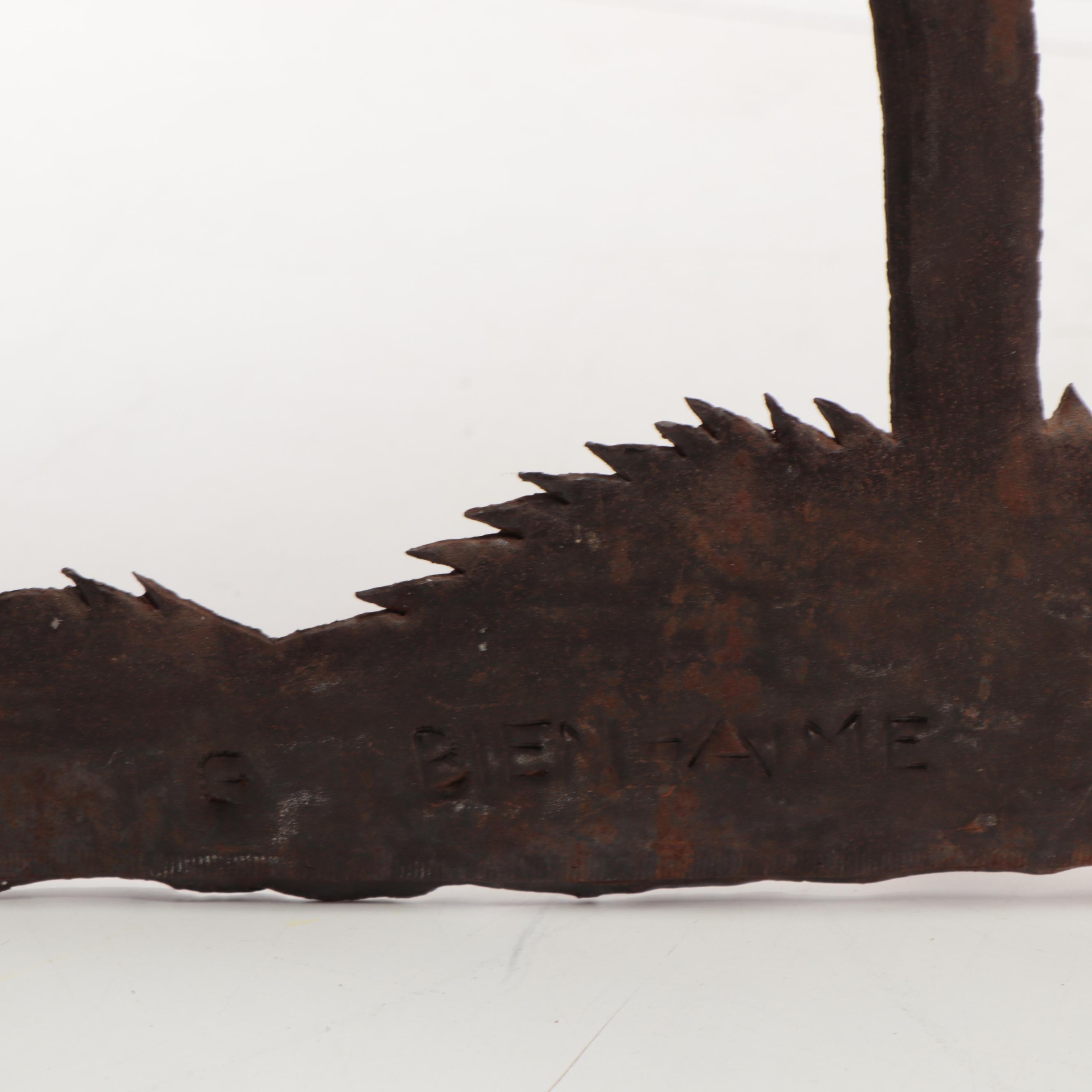 Gabriel Bien-Aime Haitian Metal Sculpture of Angel and Figures