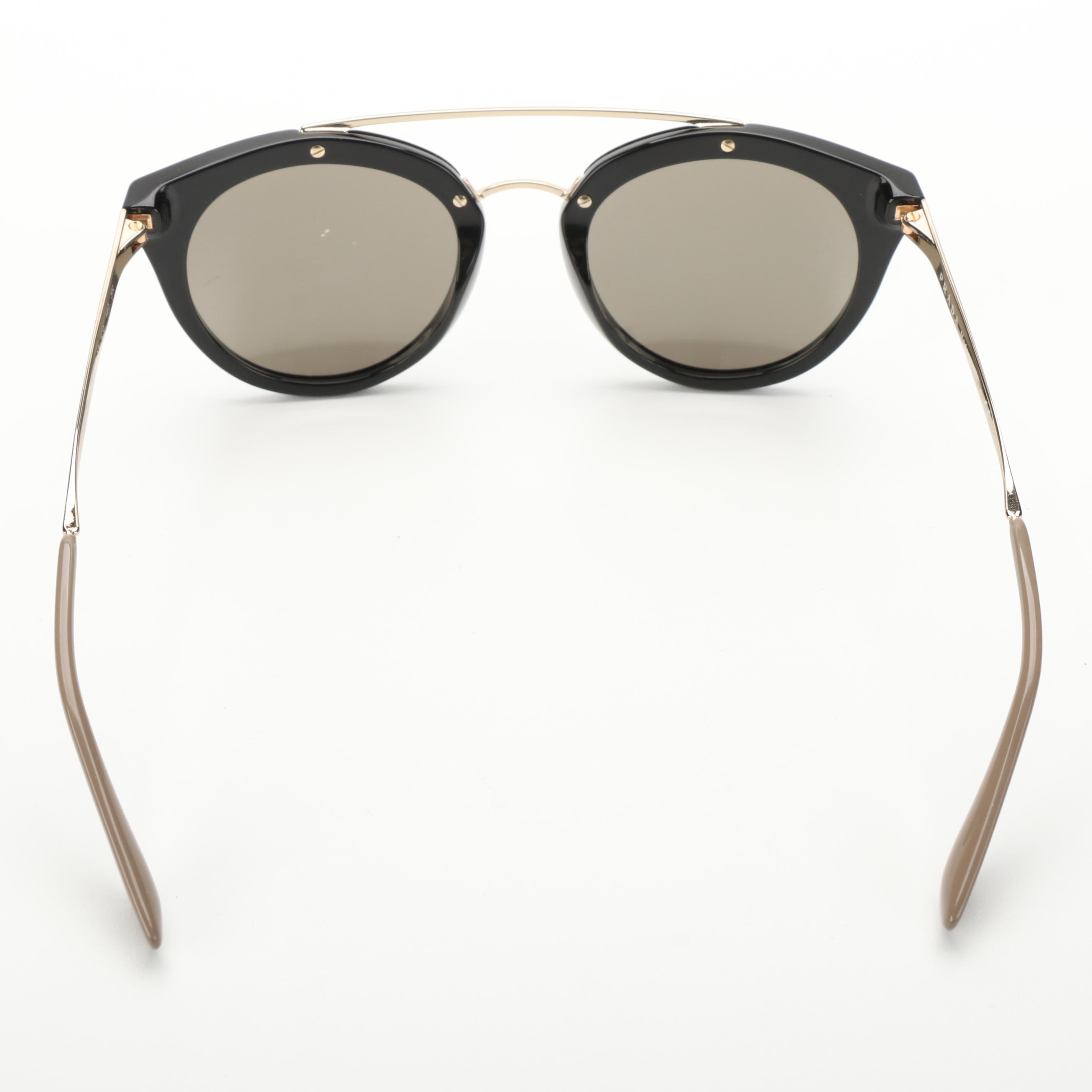 Prada SPR23S Double Bridge Round Sunglasses
