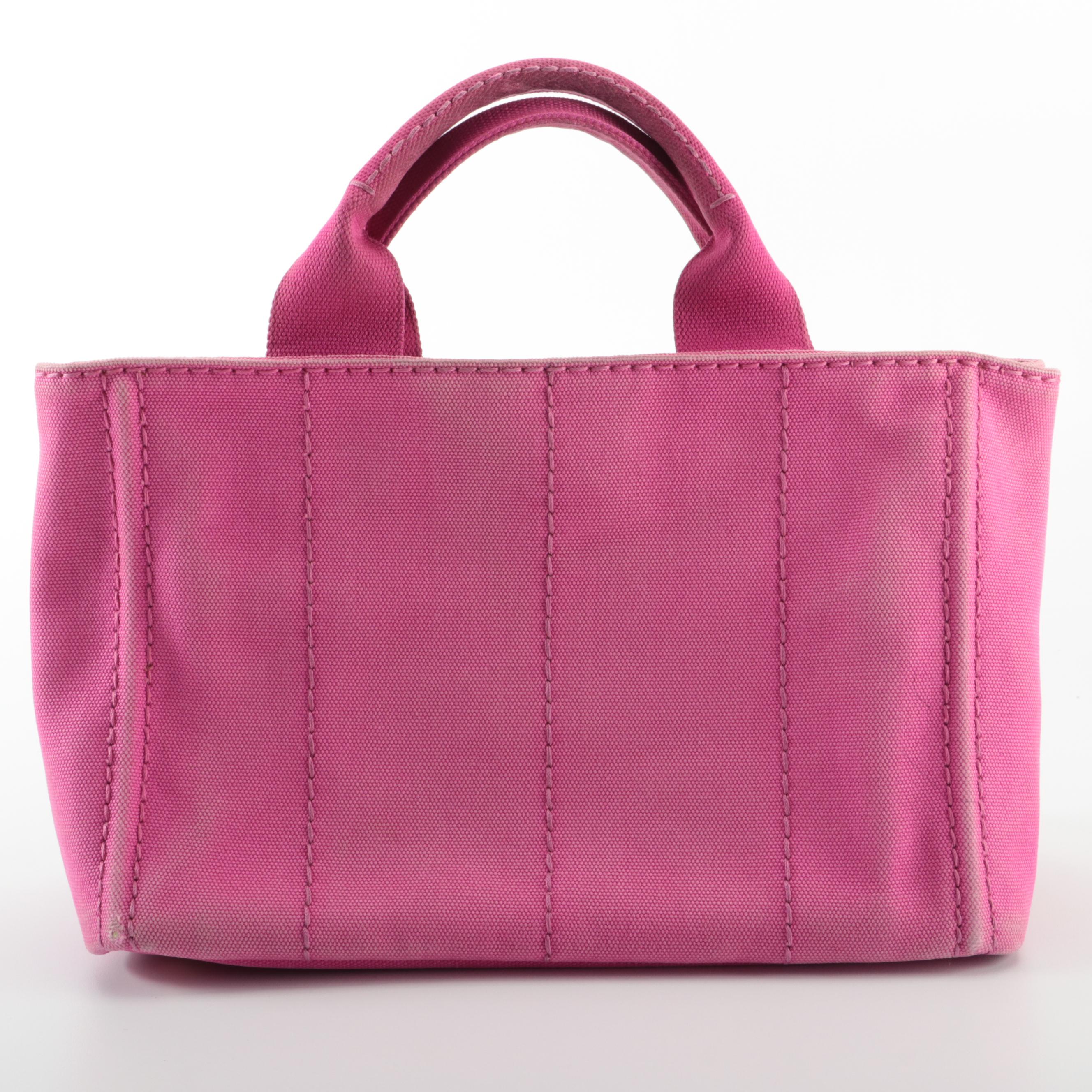 Prada Pink Canapa Canvas Tote