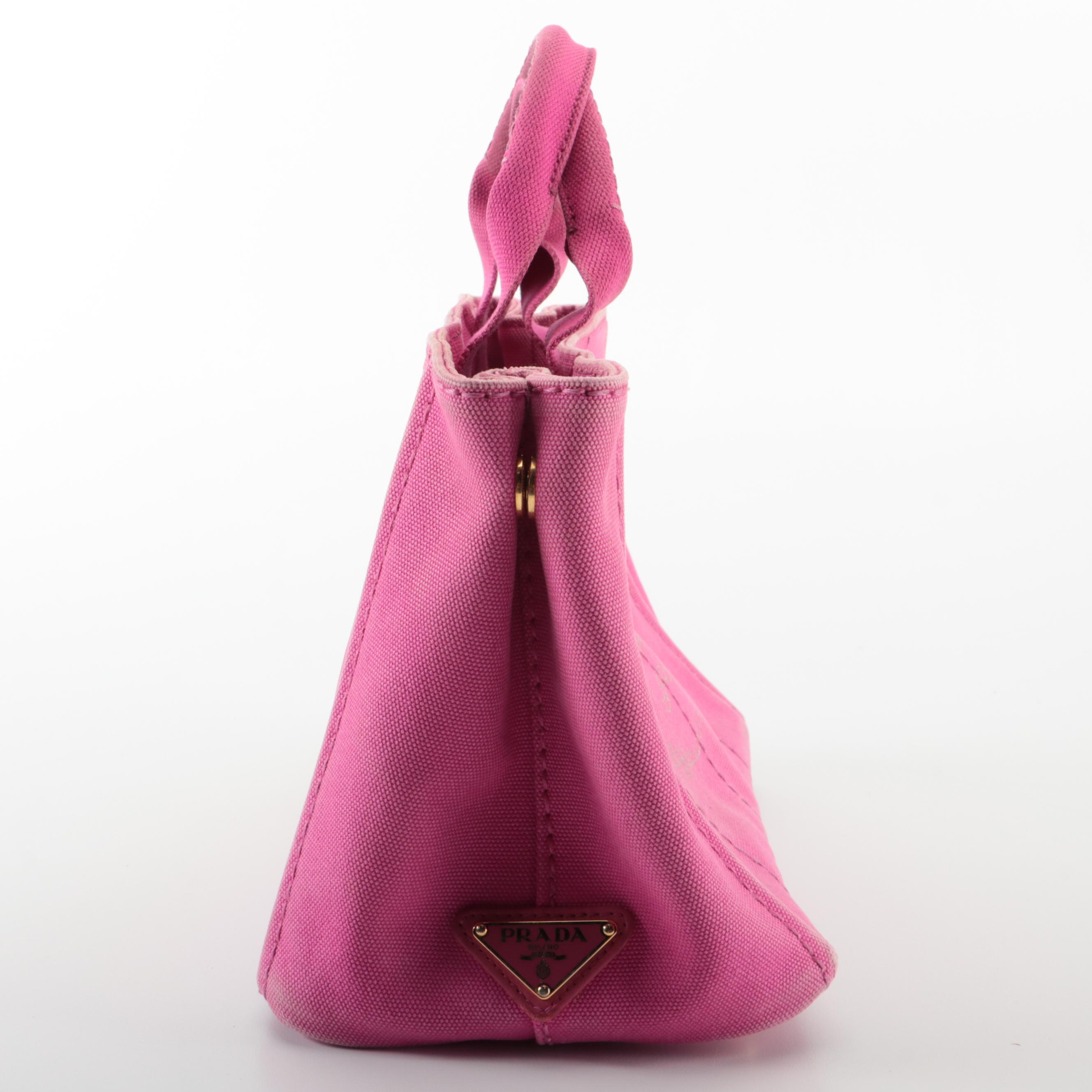 Prada Pink Canapa Canvas Tote