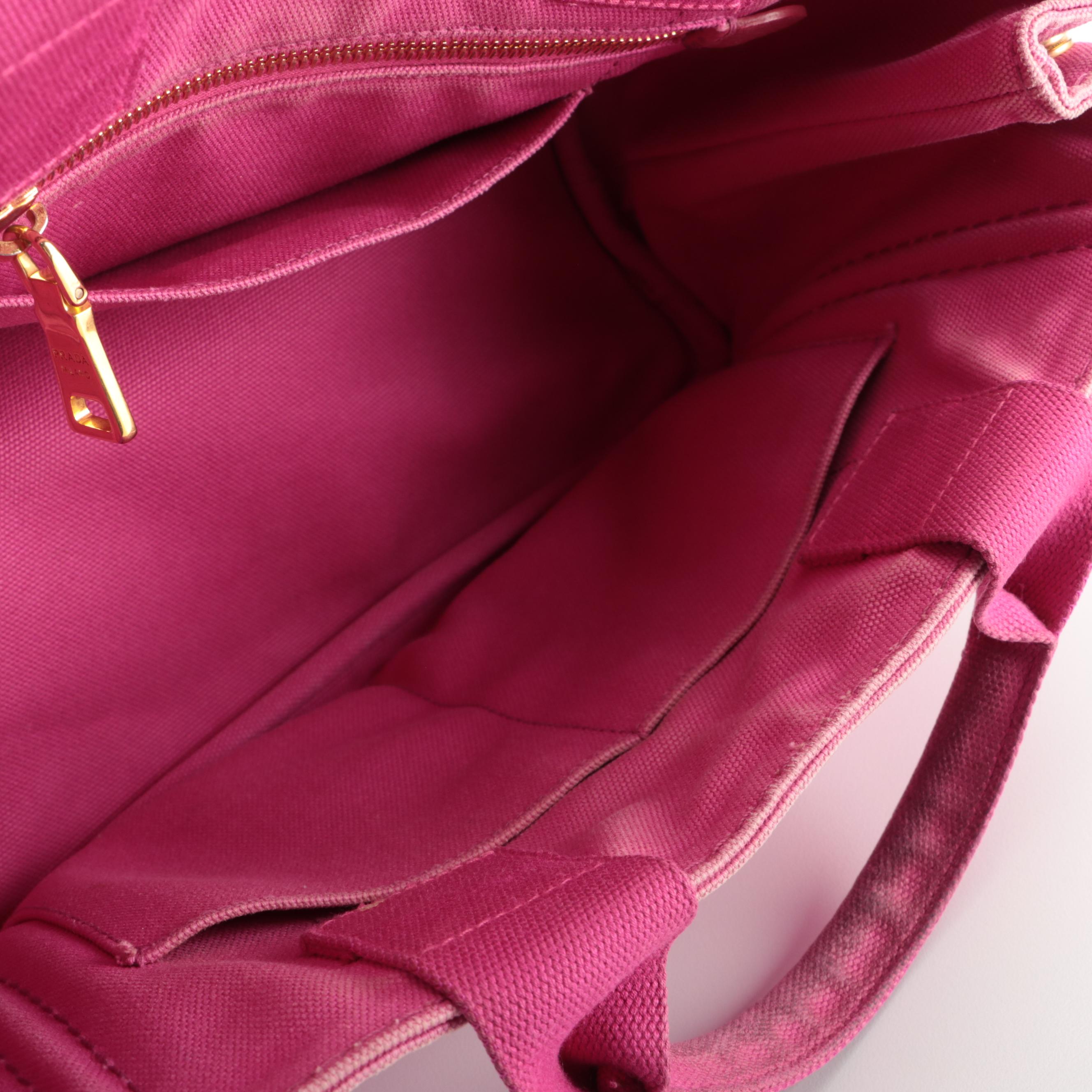 Prada Pink Canapa Canvas Tote