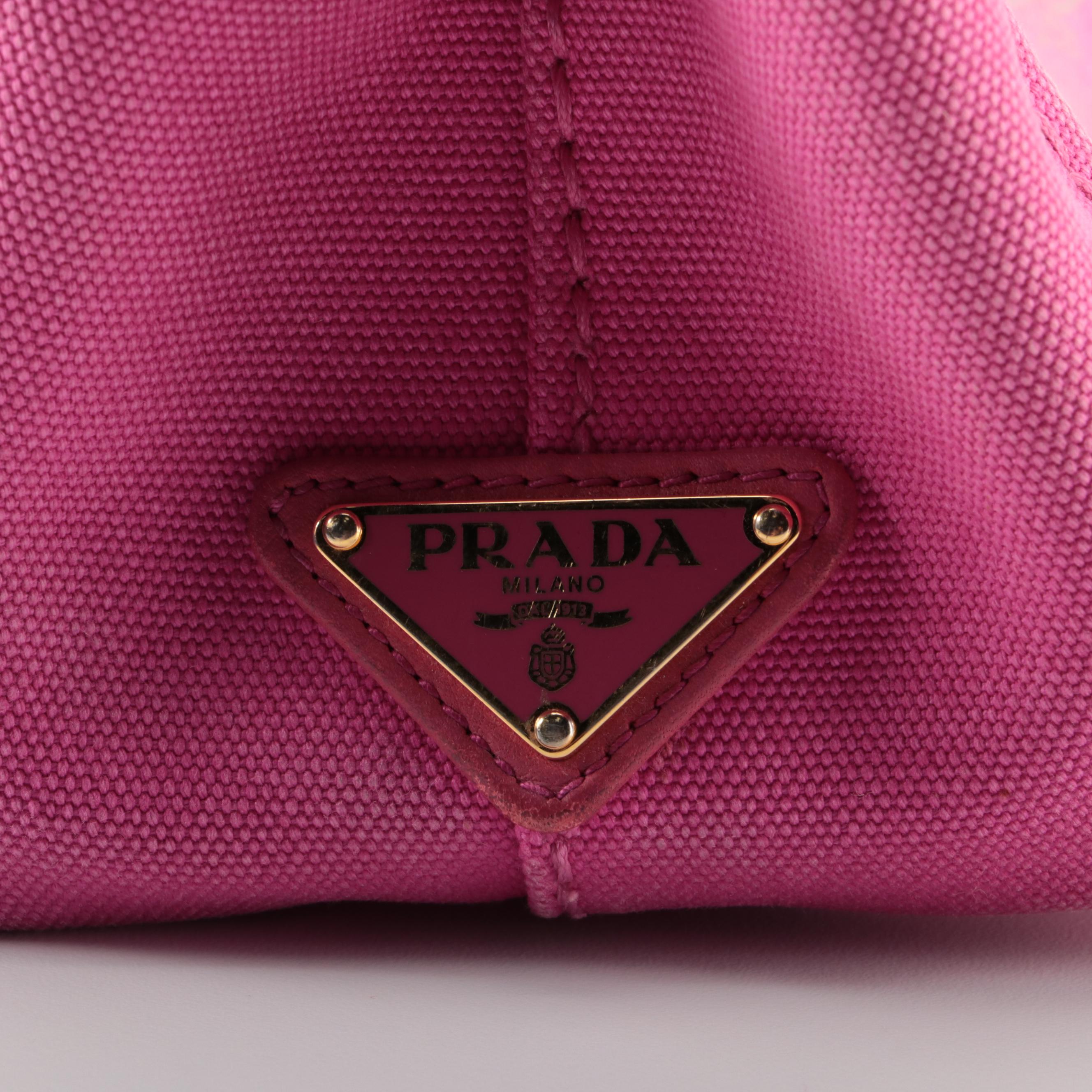Prada Pink Canapa Canvas Tote
