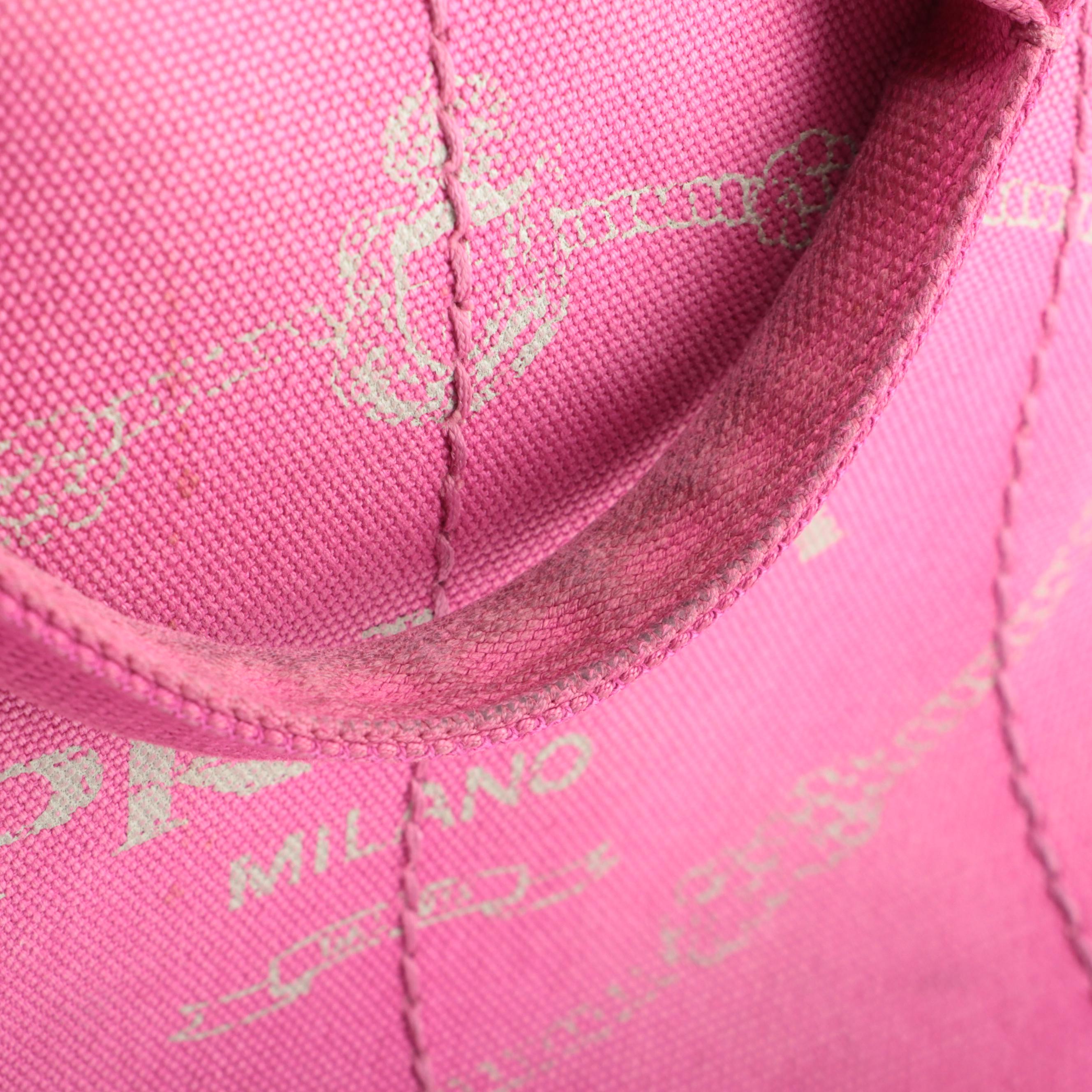 Prada Pink Canapa Canvas Tote