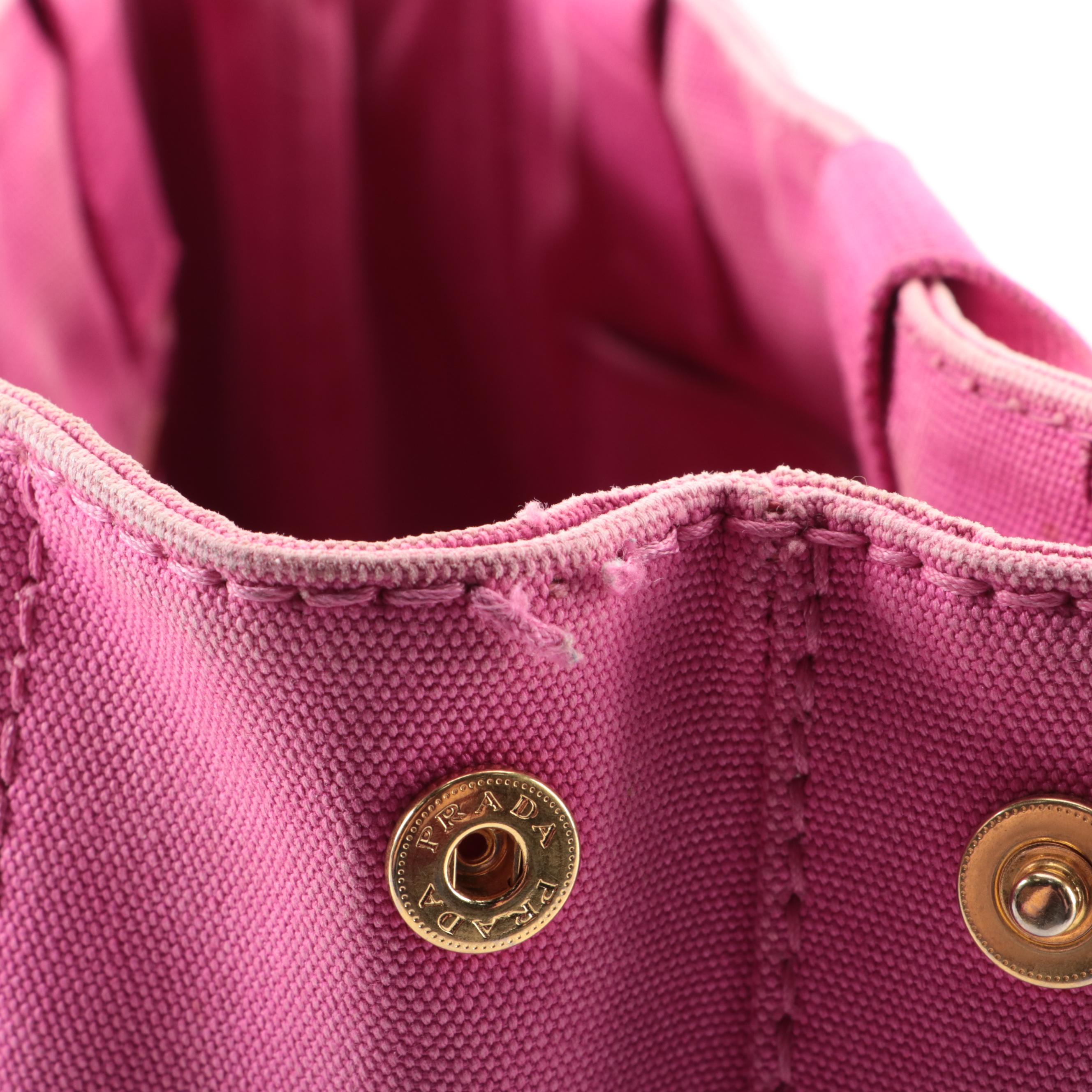 Prada Pink Canapa Canvas Tote