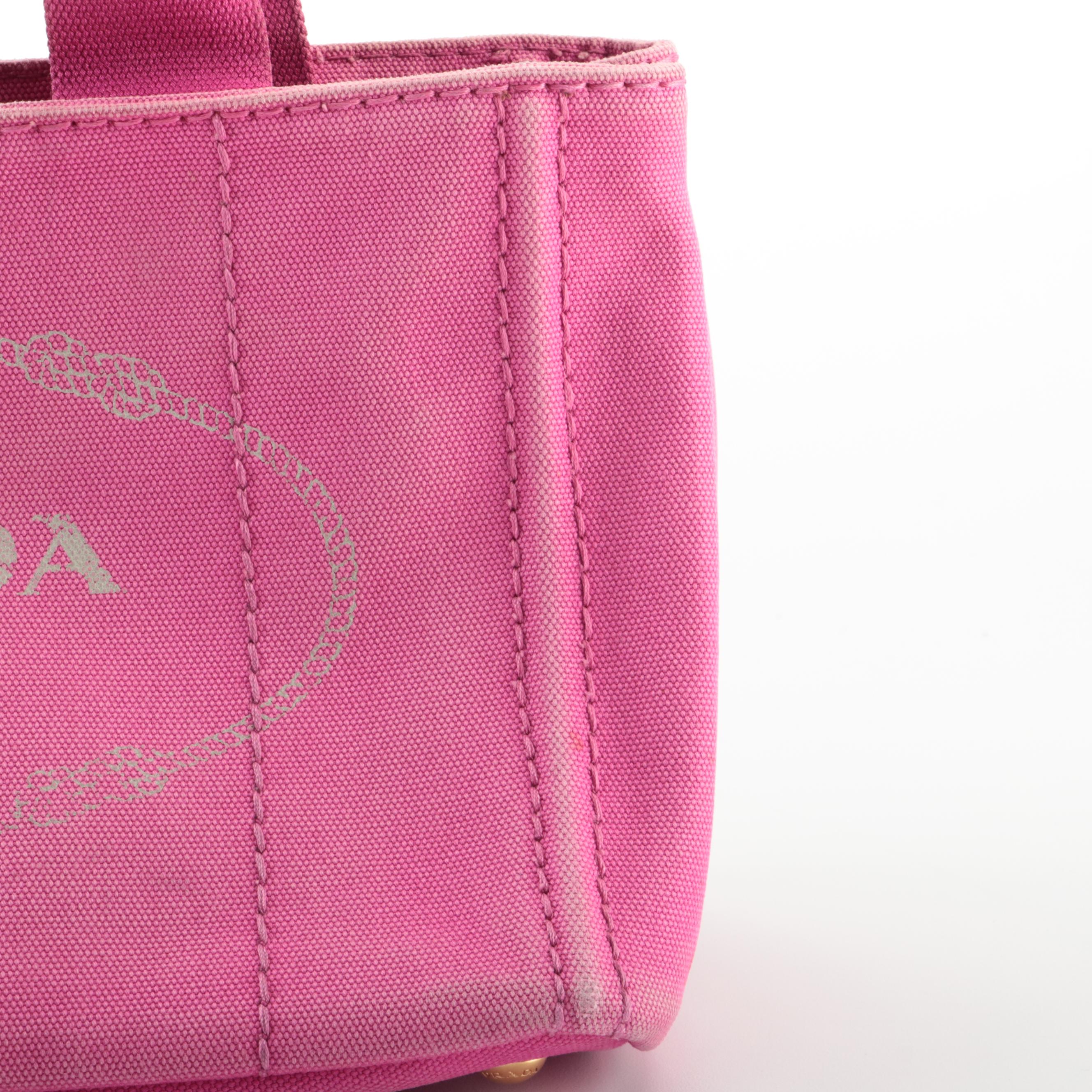 Prada Pink Canapa Canvas Tote