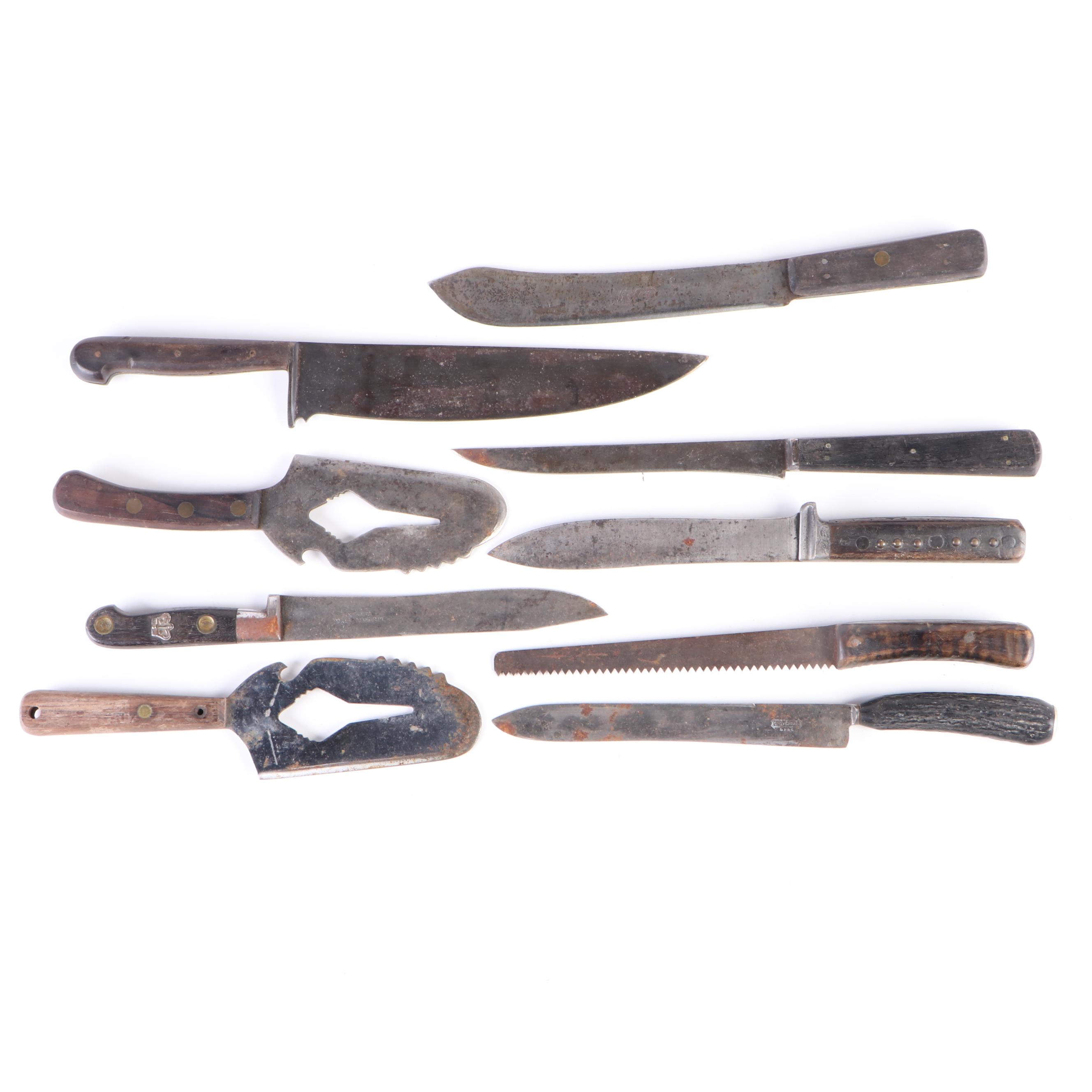 Klever Kleever Multi-Purpose Cleaver with Other Kitchen Knives, 20th Century