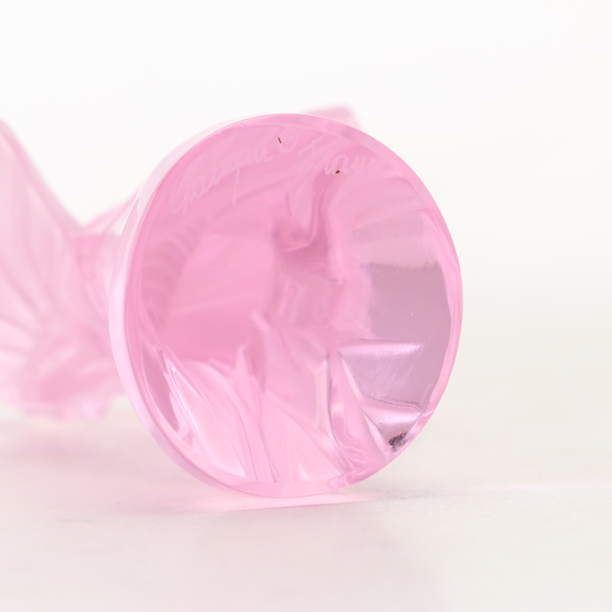 Lalique "Frog Jumping" Opalescent Green Figurine with Other Lalique Figurine