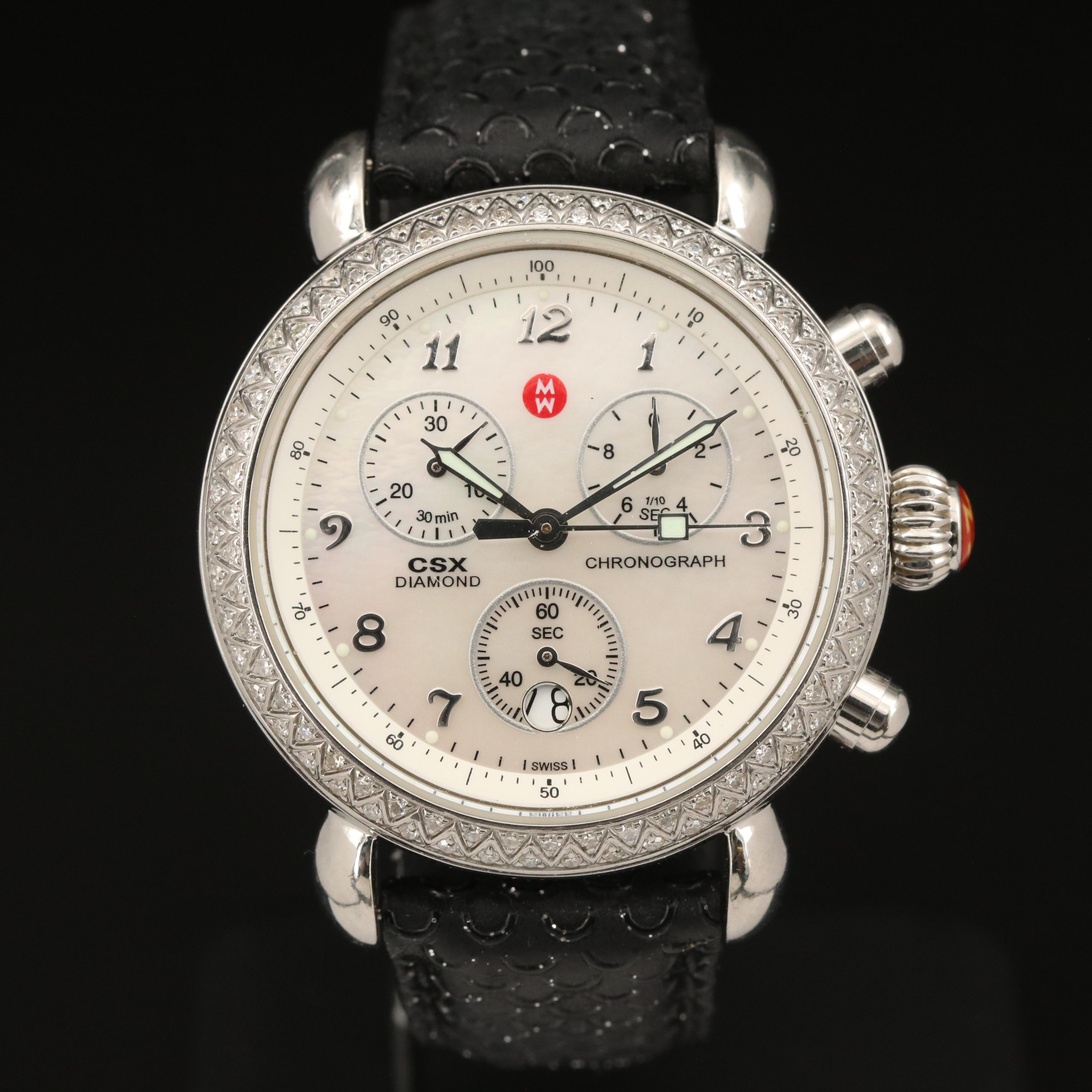 Michele CSX Diamond Chronograph Watch