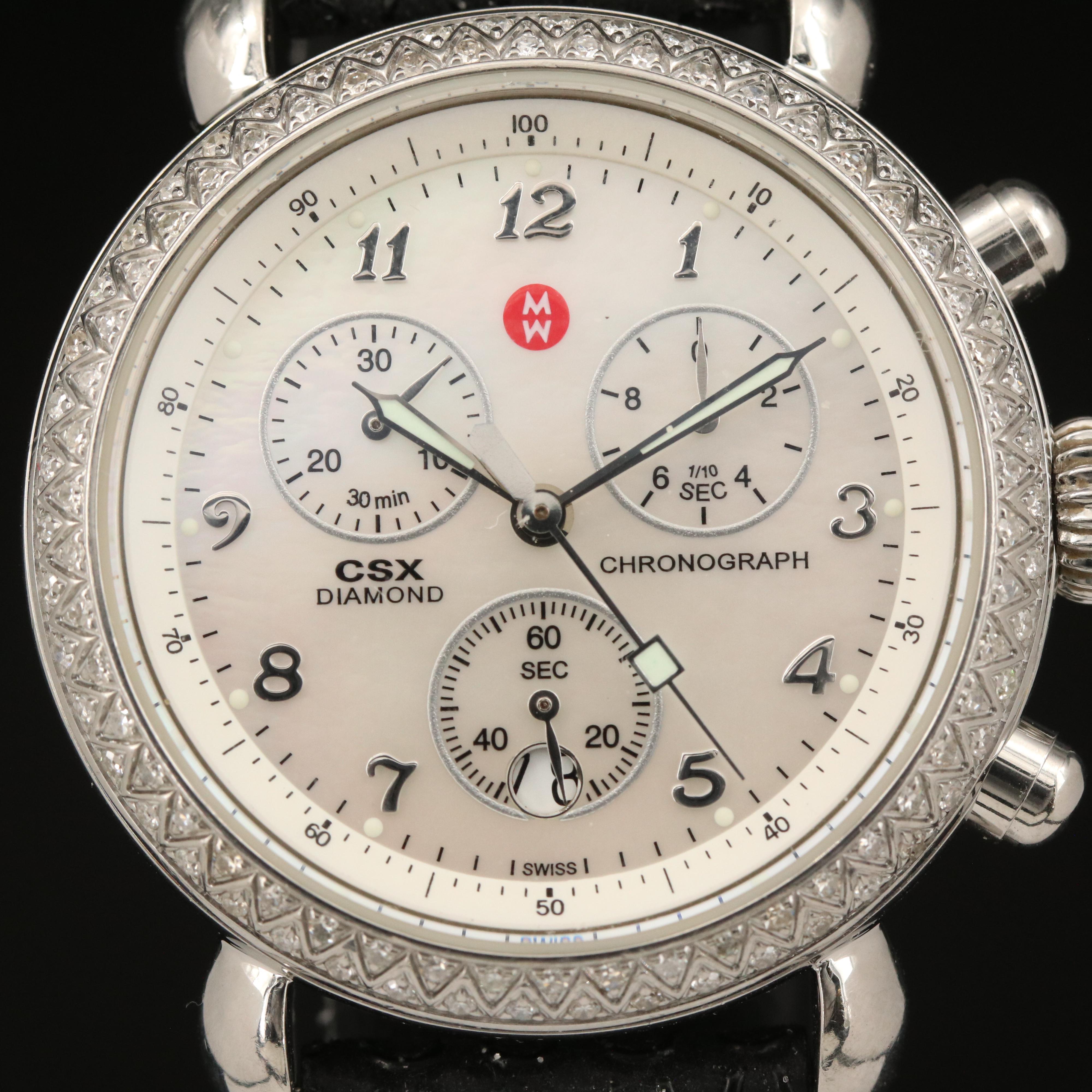 Michele CSX Diamond Chronograph Watch