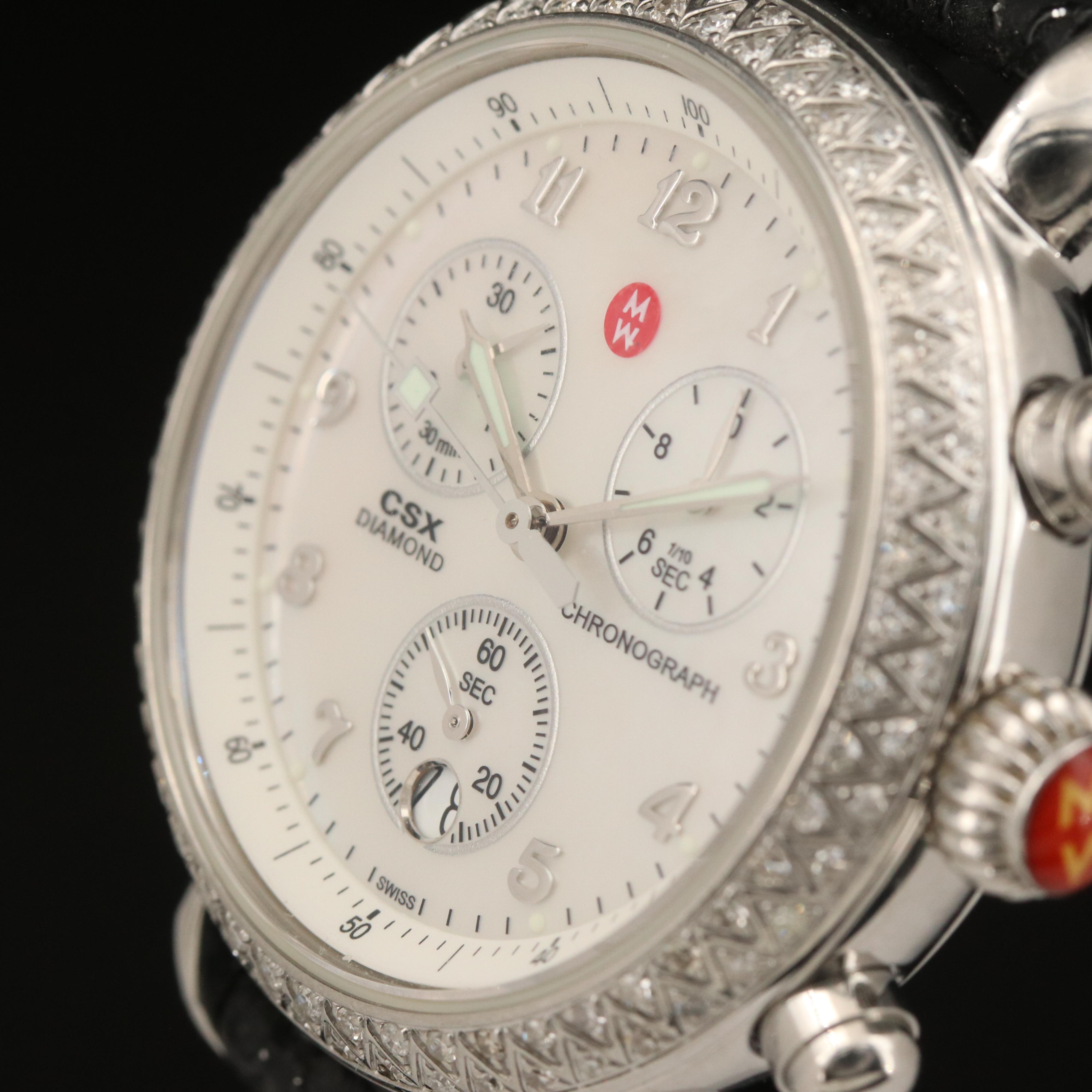 Michele CSX Diamond Chronograph Watch
